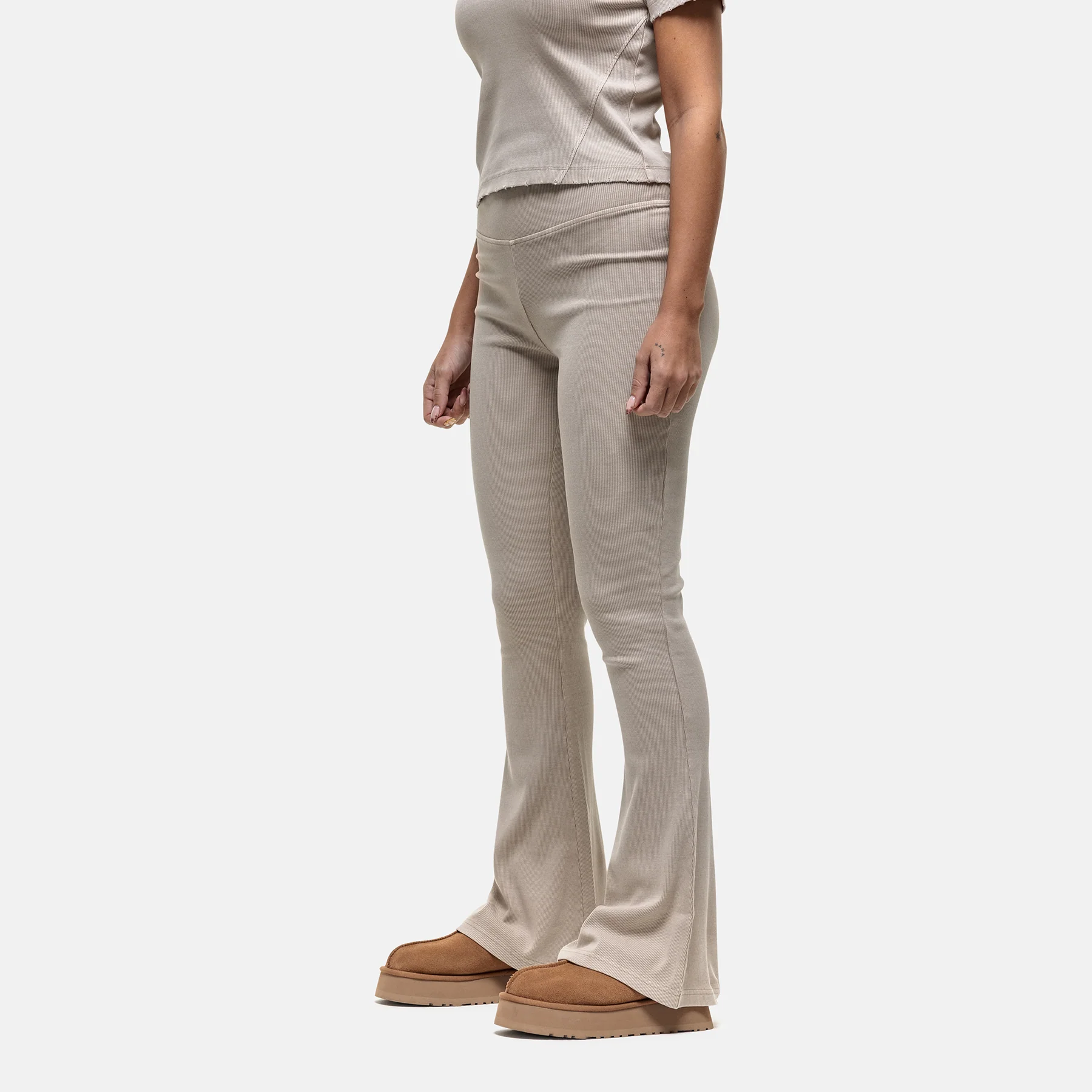 Ribbed Stone Flared Leggings - Image 5