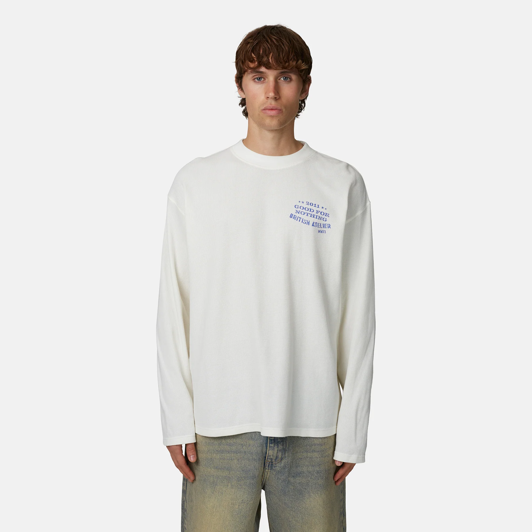 Icarus Waffle Long sleeve Cream T-shirt - Image 2