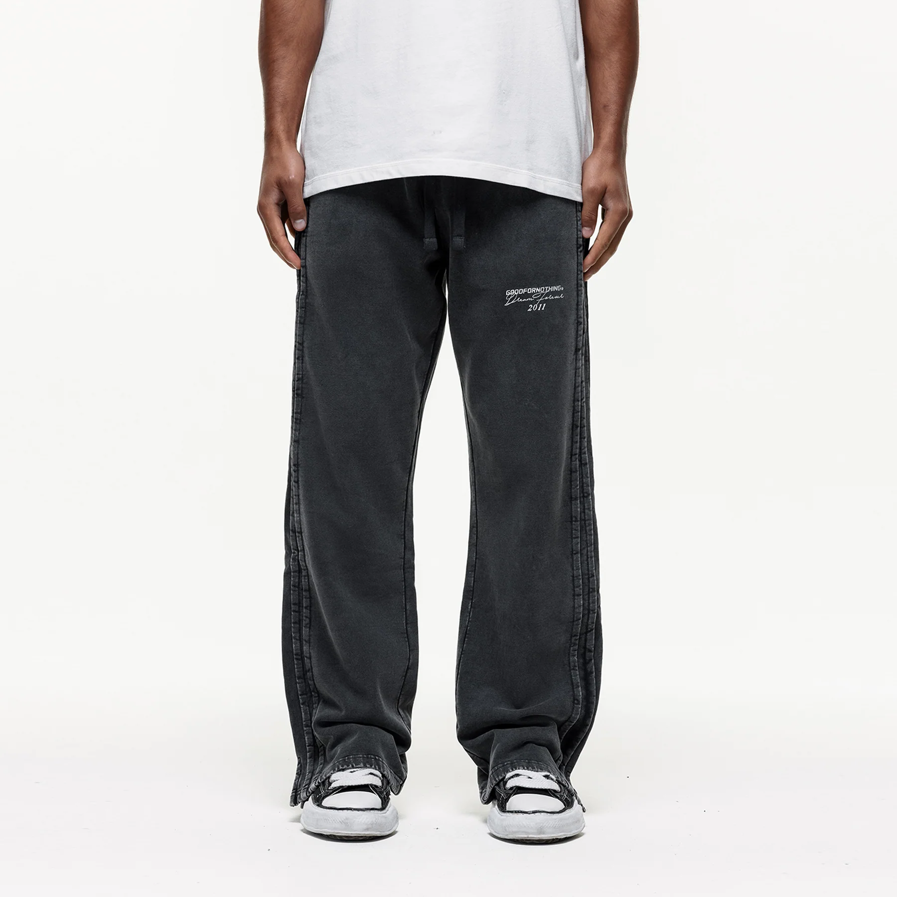 Partial Washed Grey Sweatpants - Image 2