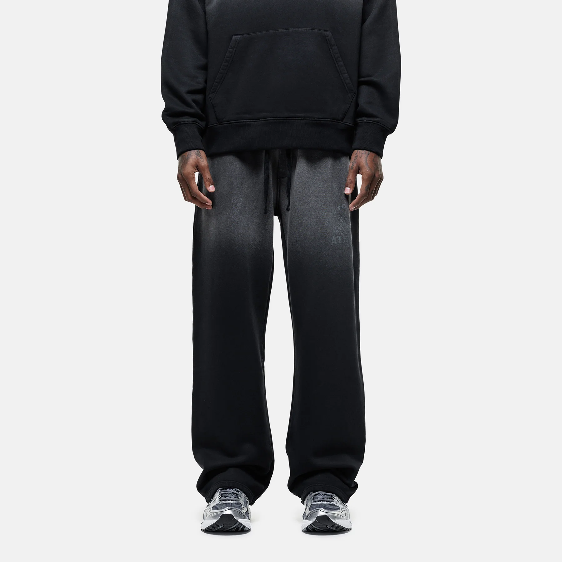 Vintage 1986 Faded Black Sweatpants - Image 2