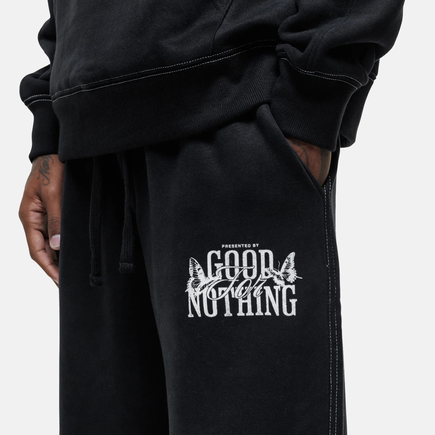 Dakota Butterfly Black Sweatpants - Image 3