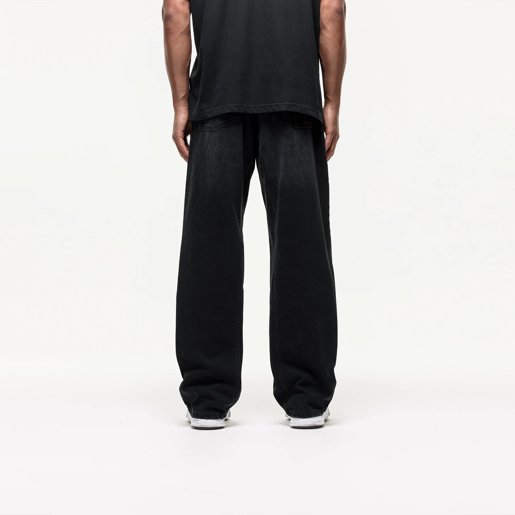 Heavy Washed Black Denim Jeans - Image 3