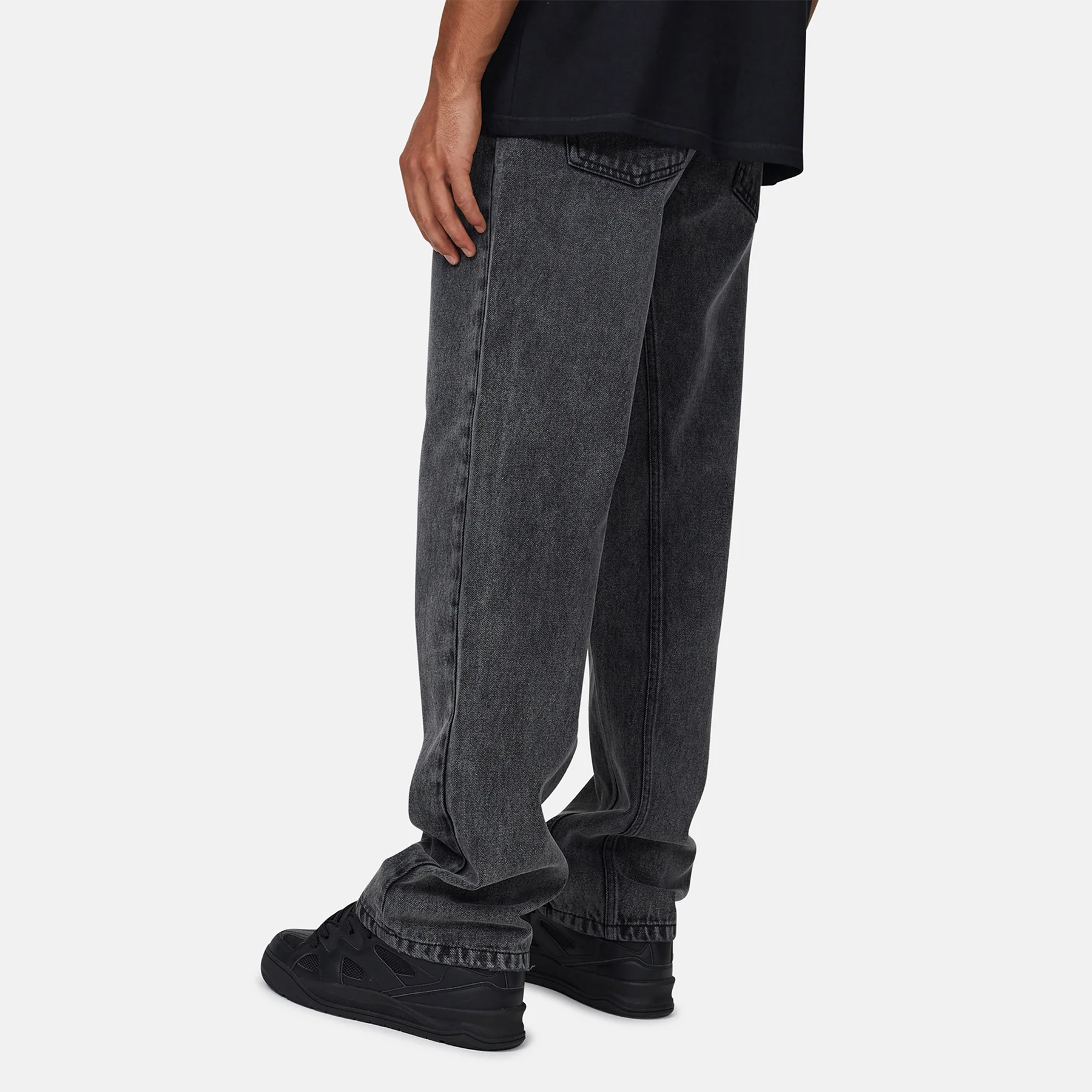 Heavy Washed Acid Grey Denim Jeans - Image 3