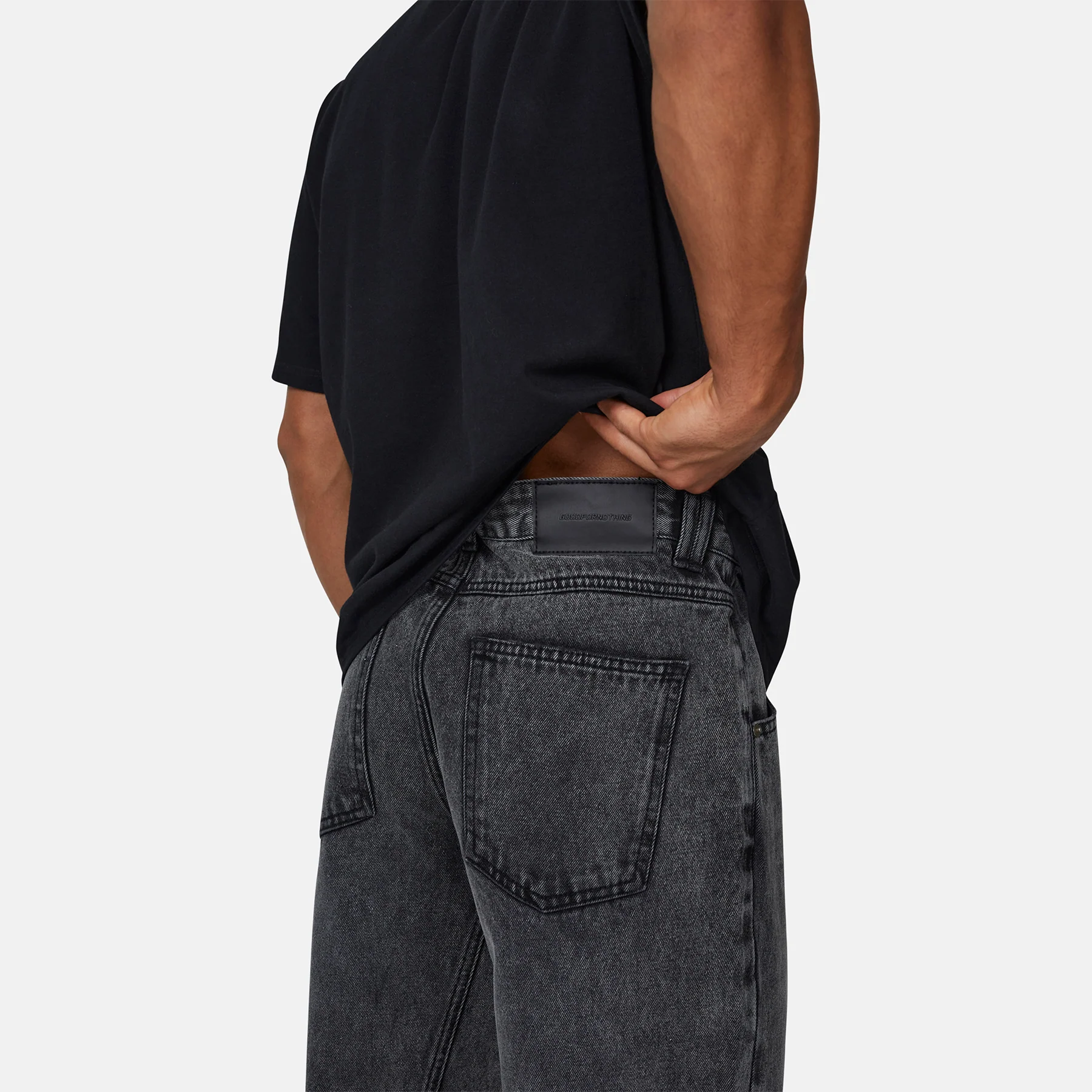 Heavy Washed Acid Grey Denim Jeans - Image 4