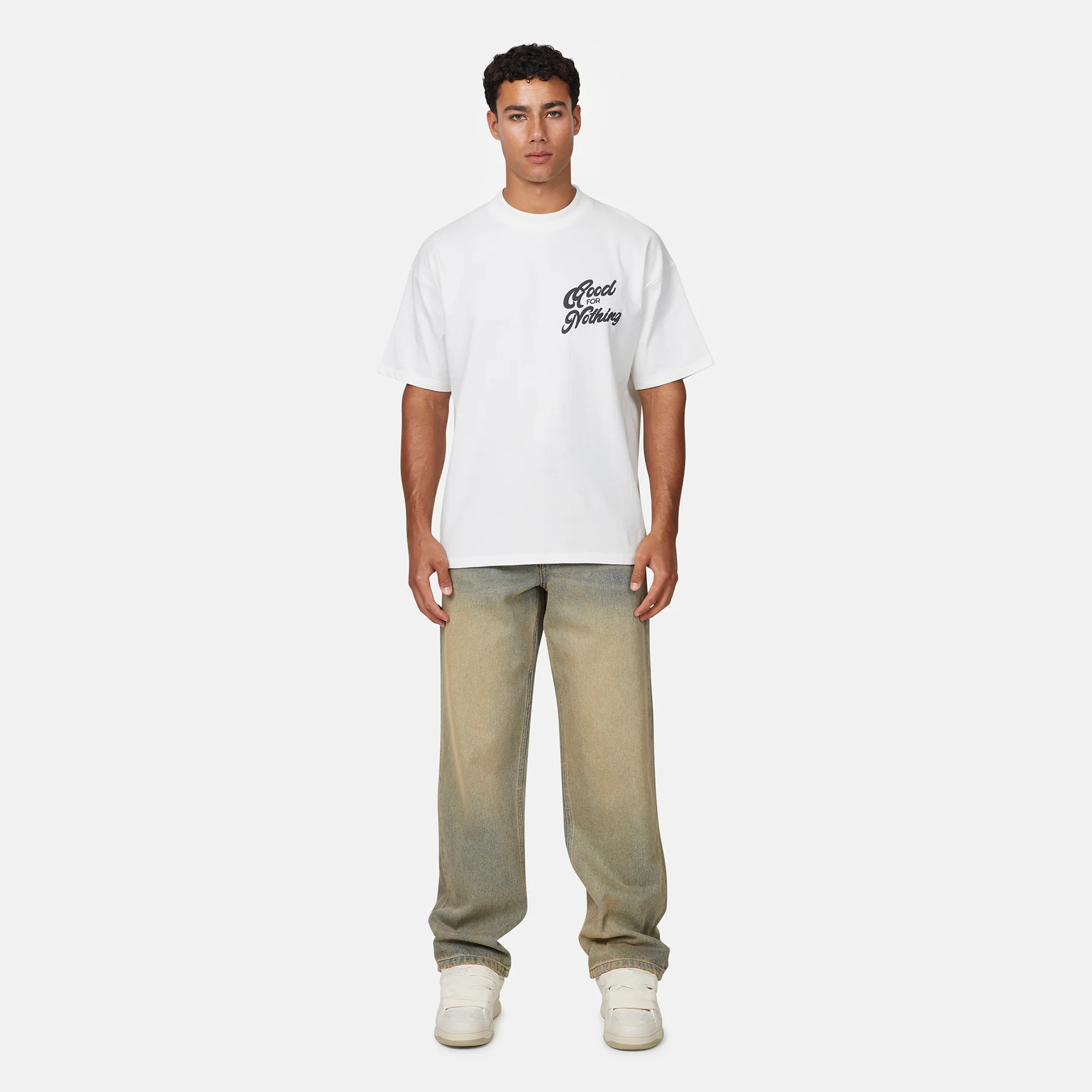 Heavy Washed Sand Blue Denim Jeans - Image 5