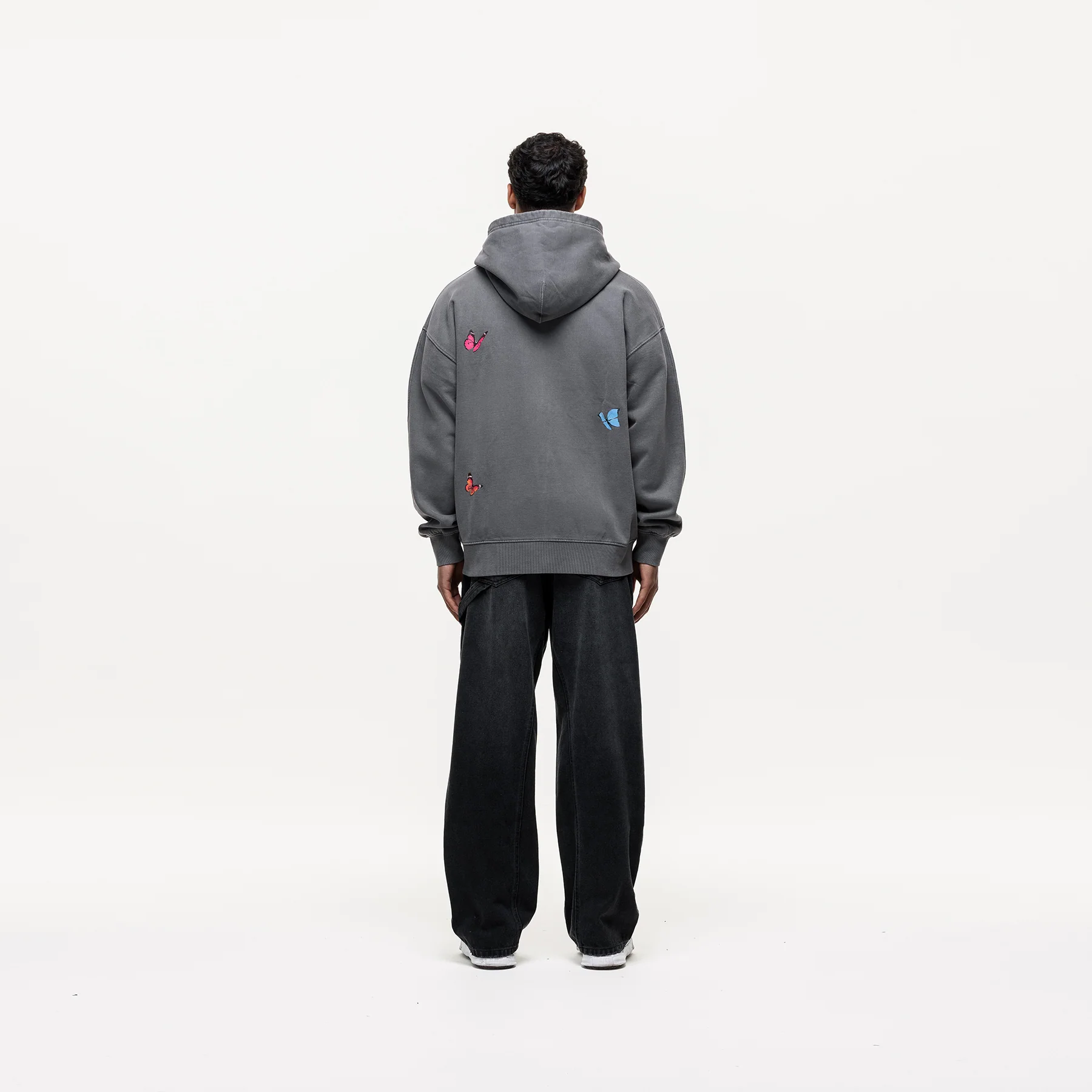 Flight Washed Grey Zip Hoodie - Image 3