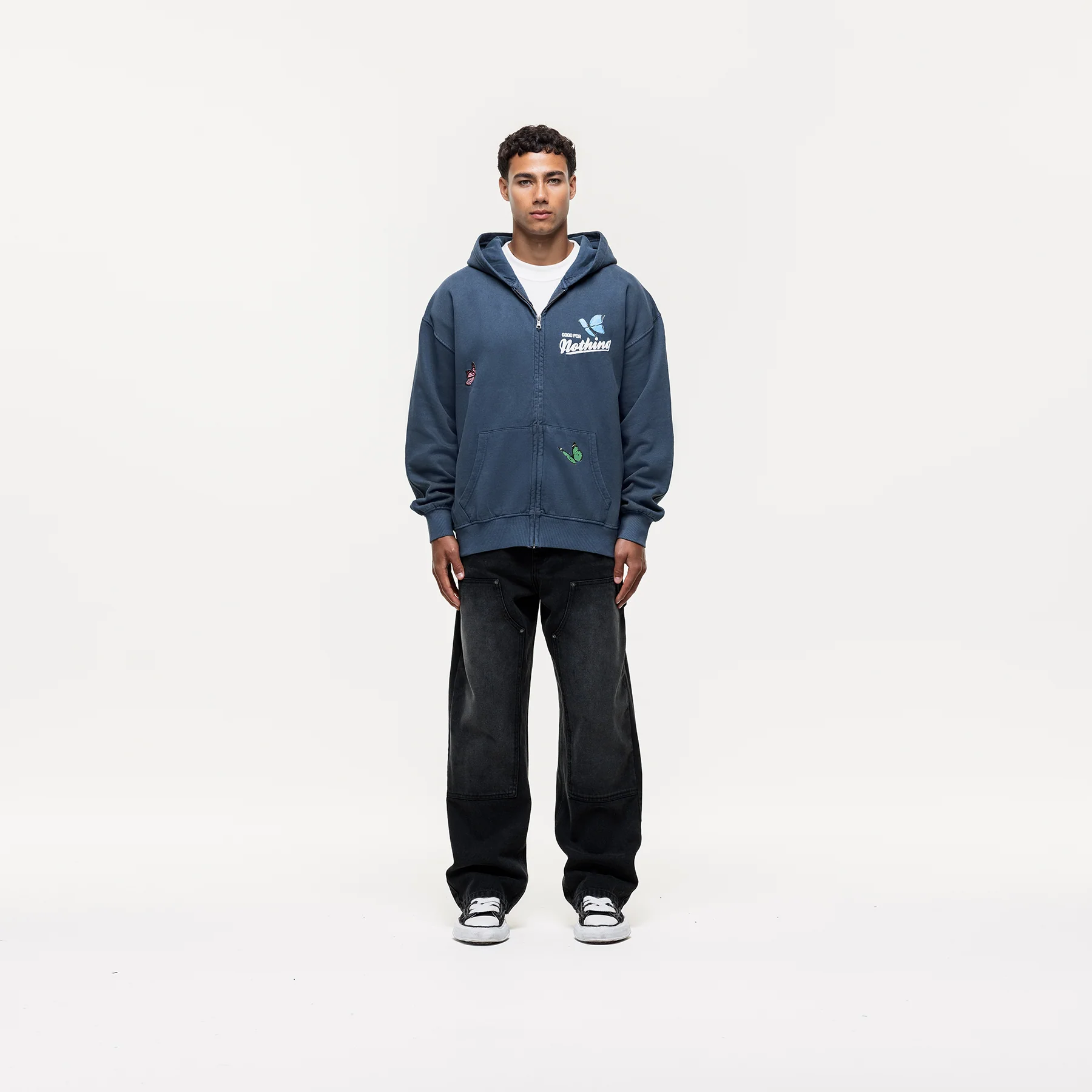 Flight Washed Navy Zip Hoodie - Image 4