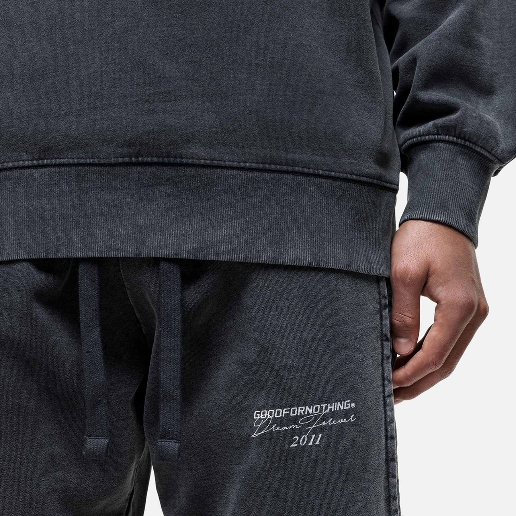 Partial Seam Washed Grey Sweatshirt - Image 4