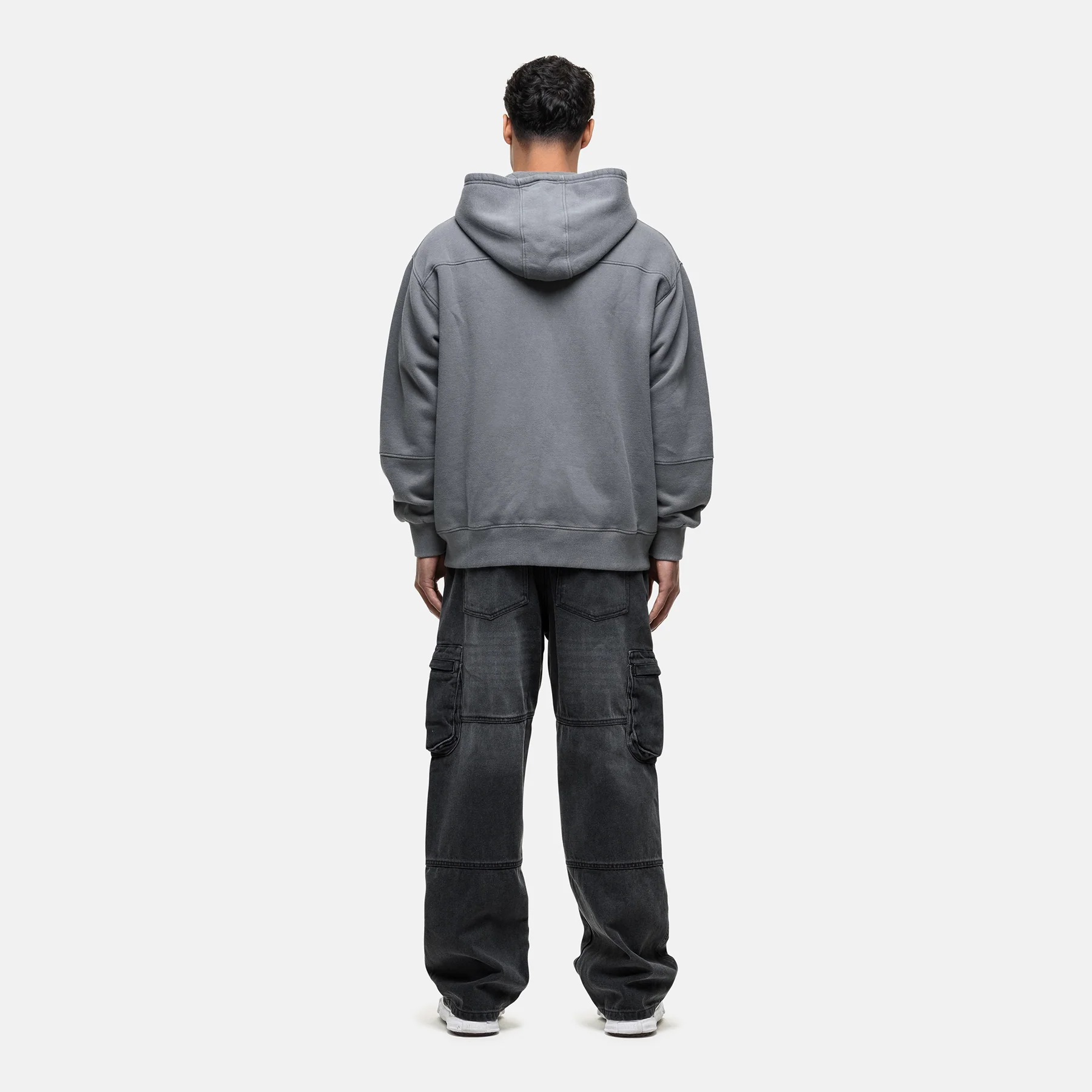 Arch Washed Grey Zip Hoodie - Image 4