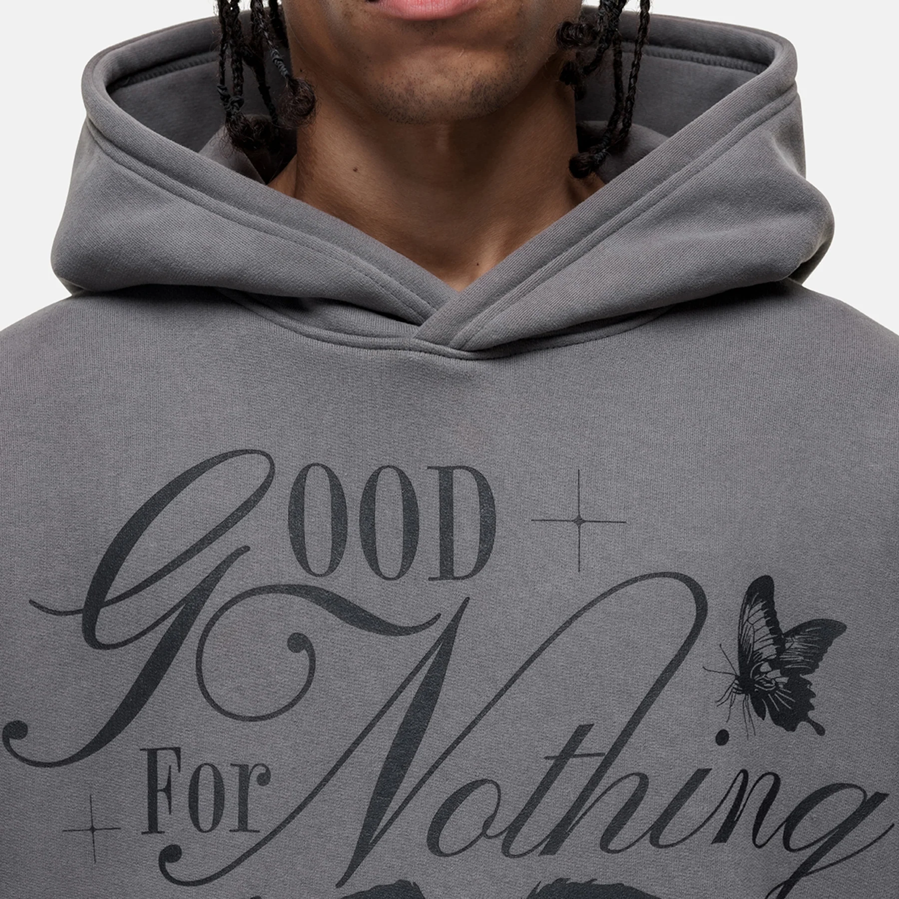 Blossom Washed Grey Hoodie - Image 3