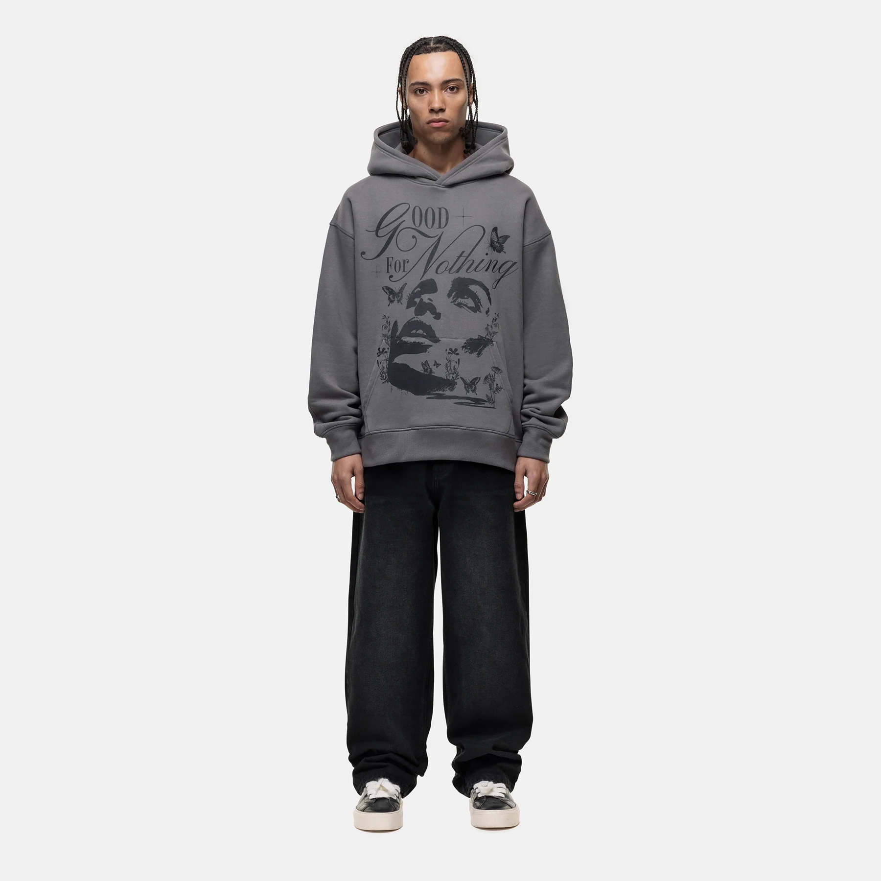 Blossom Washed Grey Hoodie - Image 4