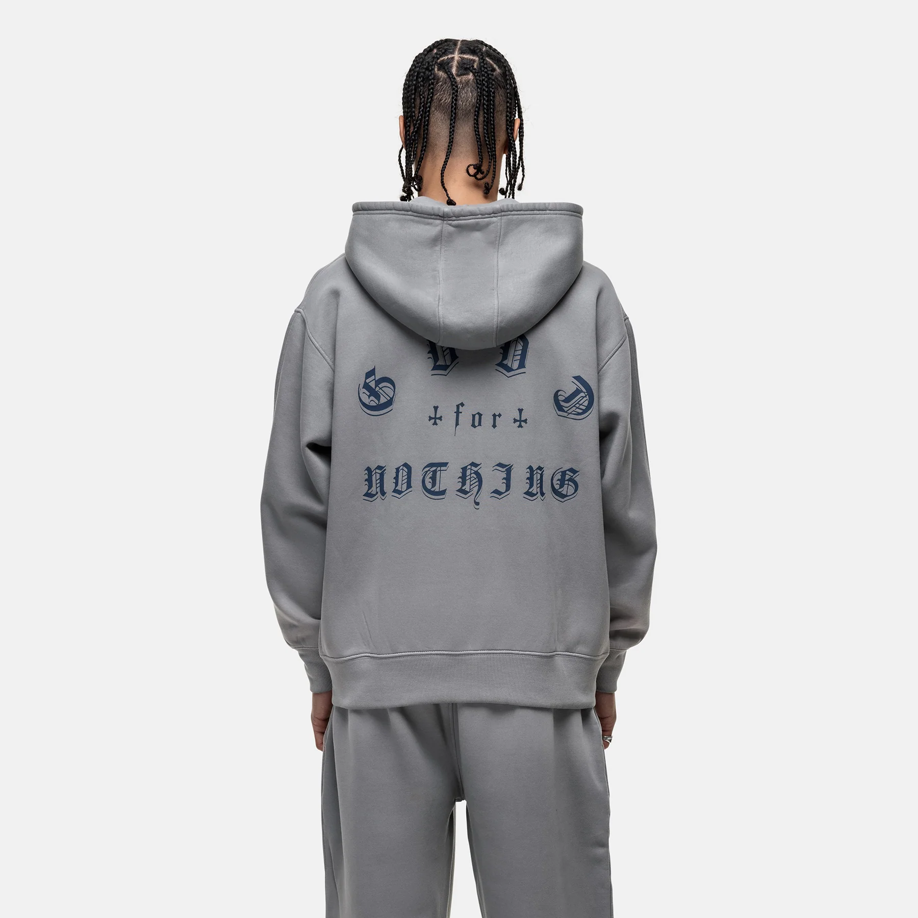 California Washed Grey Zip Hoodie - Image 2