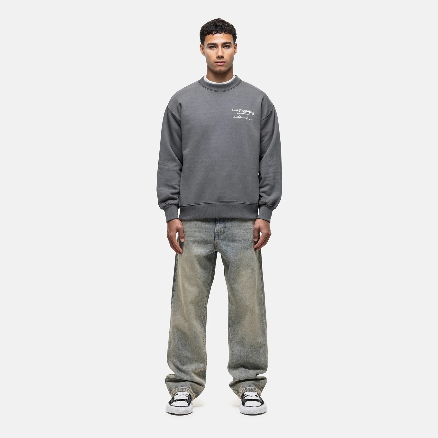 Cult Butterfly Grey Washed Sweatshirt - Image 5