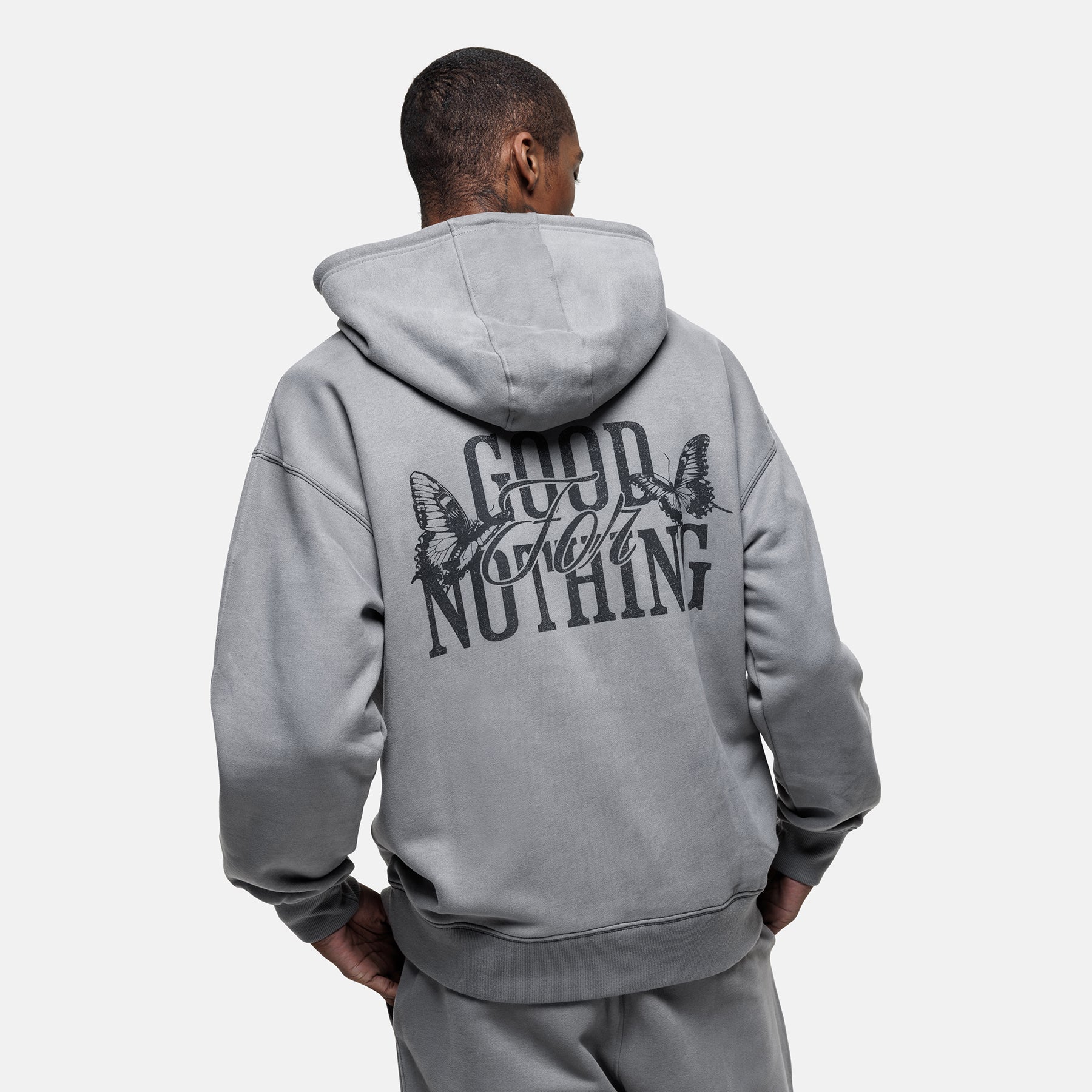 Dakota Butterfly Grey Hoodie - Image 5