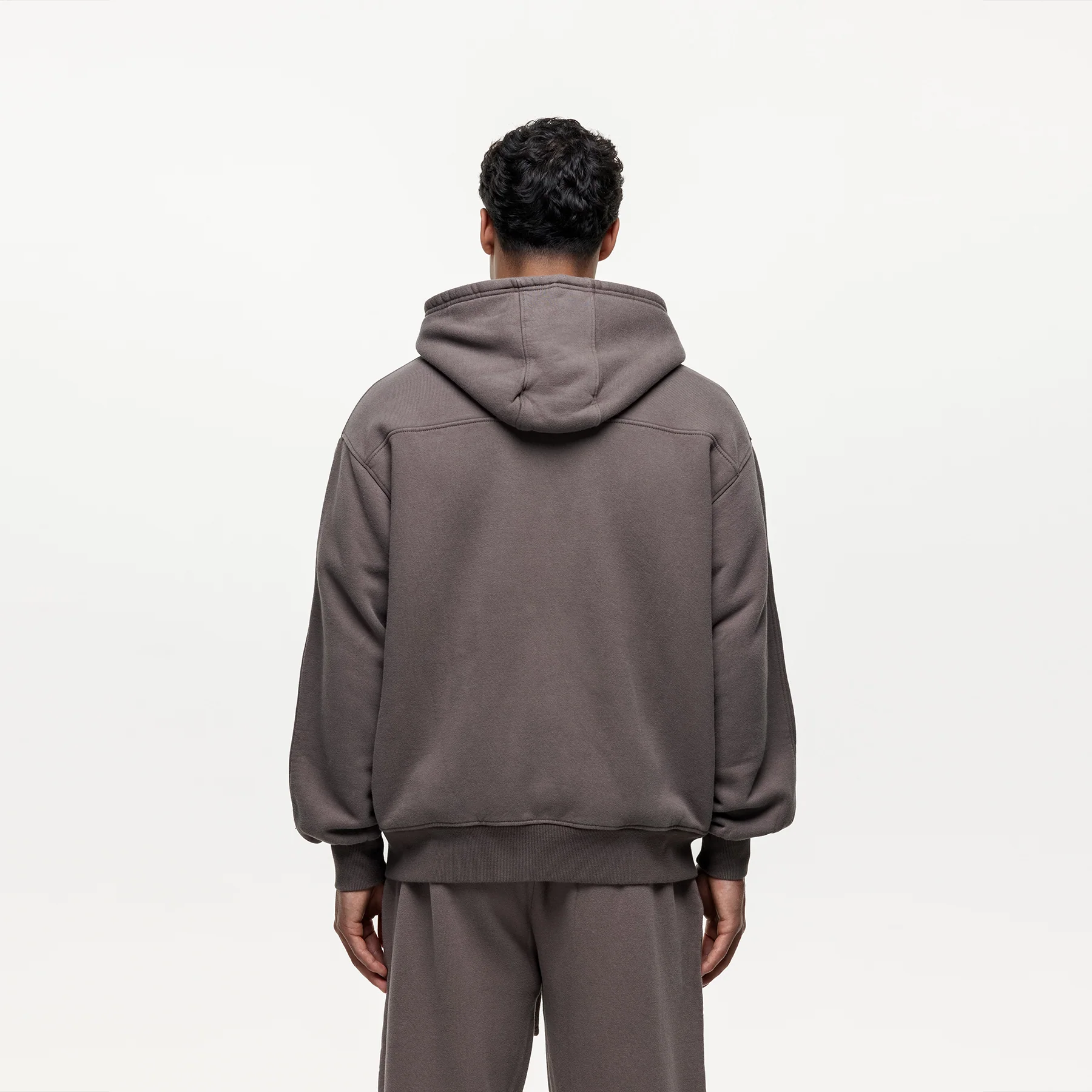 Vintage Washed Taupe Zip Hoodie - Image 4