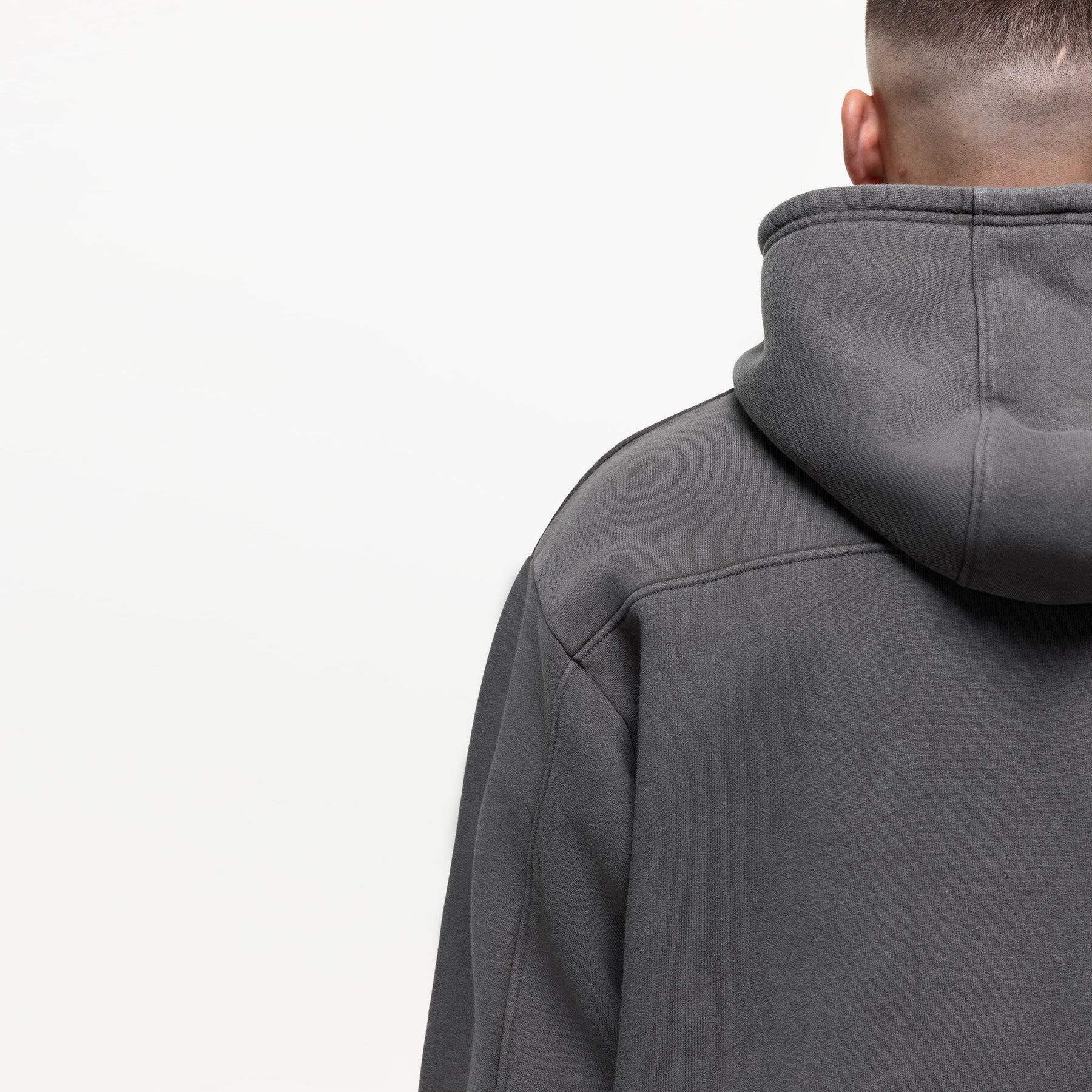 Vintage Washed Grey Zip Hoodie - Image 4
