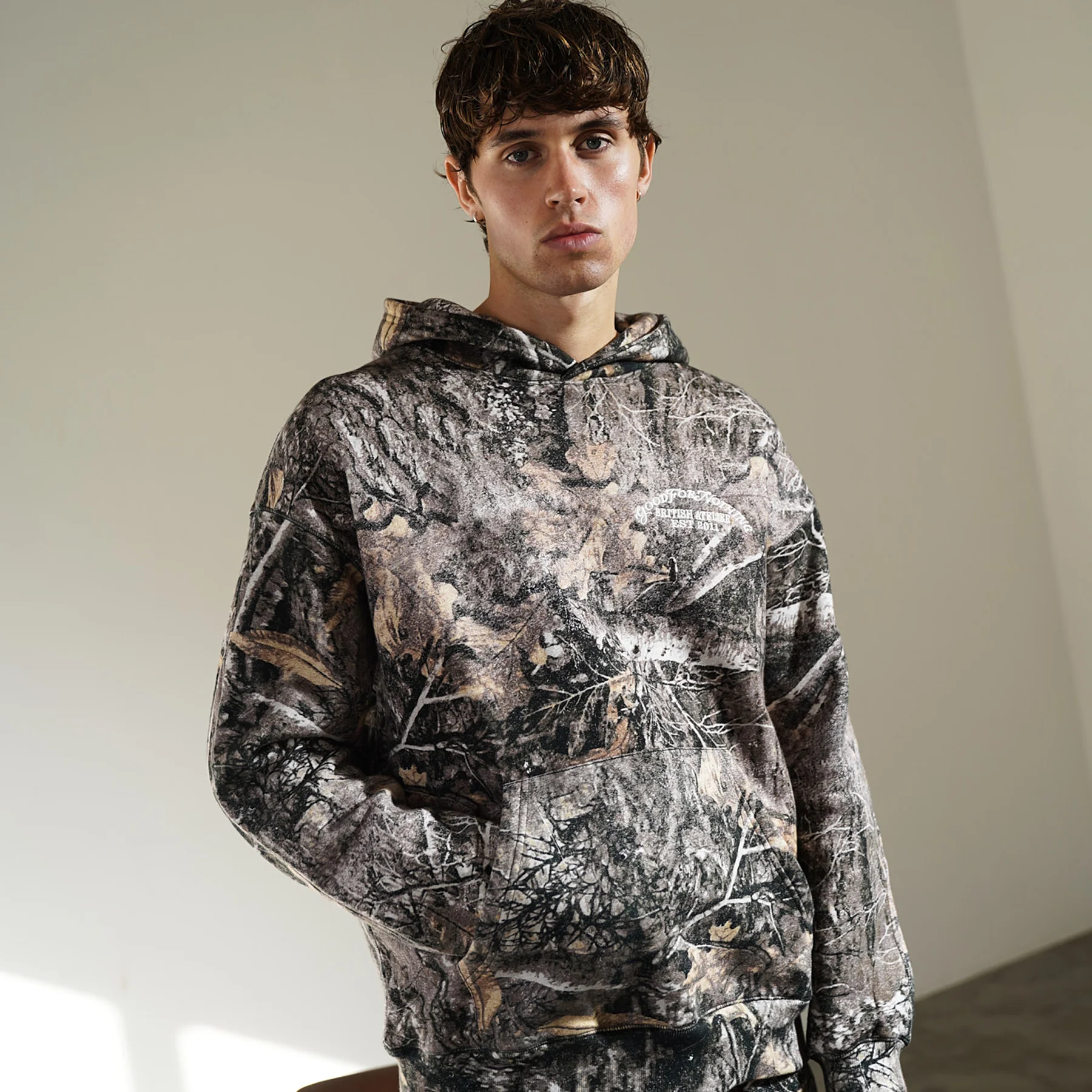 Woodland Camo Brown Hoodie - Image 2