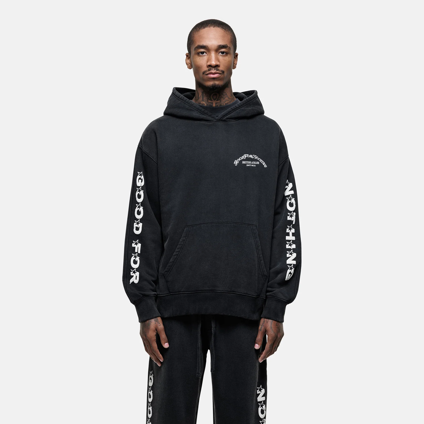 Liberty Washed Black Hoodie - Image 2