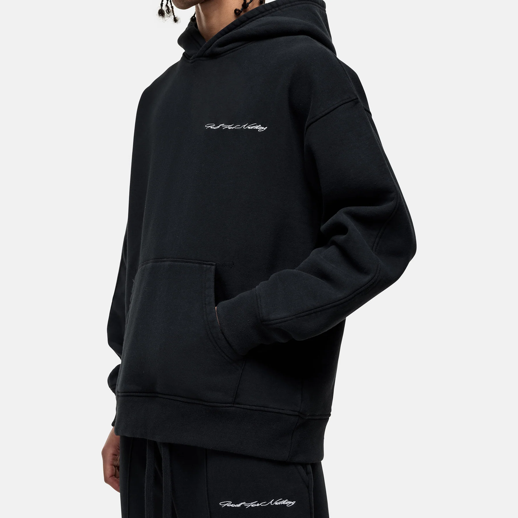 Scribble Washed Black Hoodie - Image 4