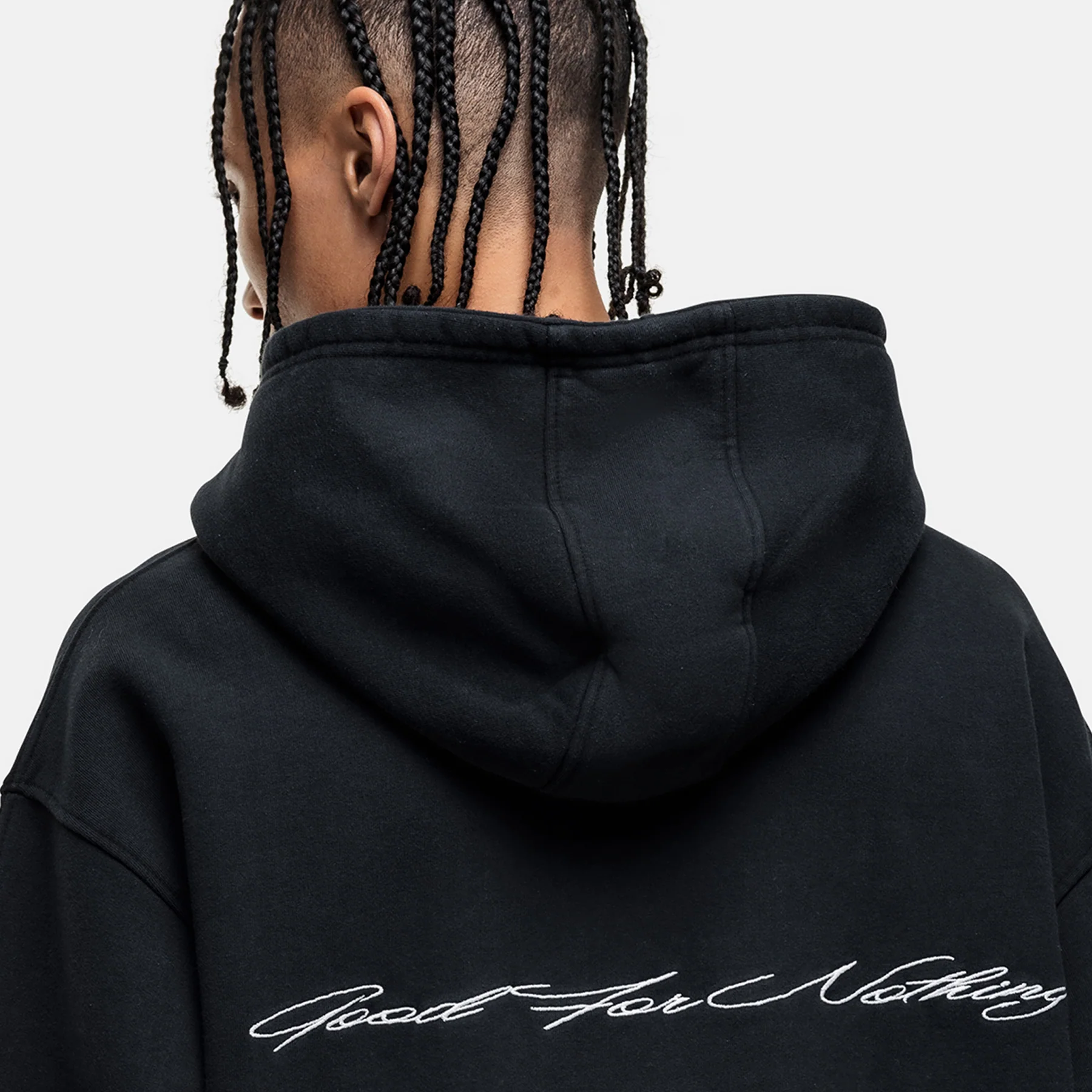 Scribble Washed Black Hoodie - Image 5