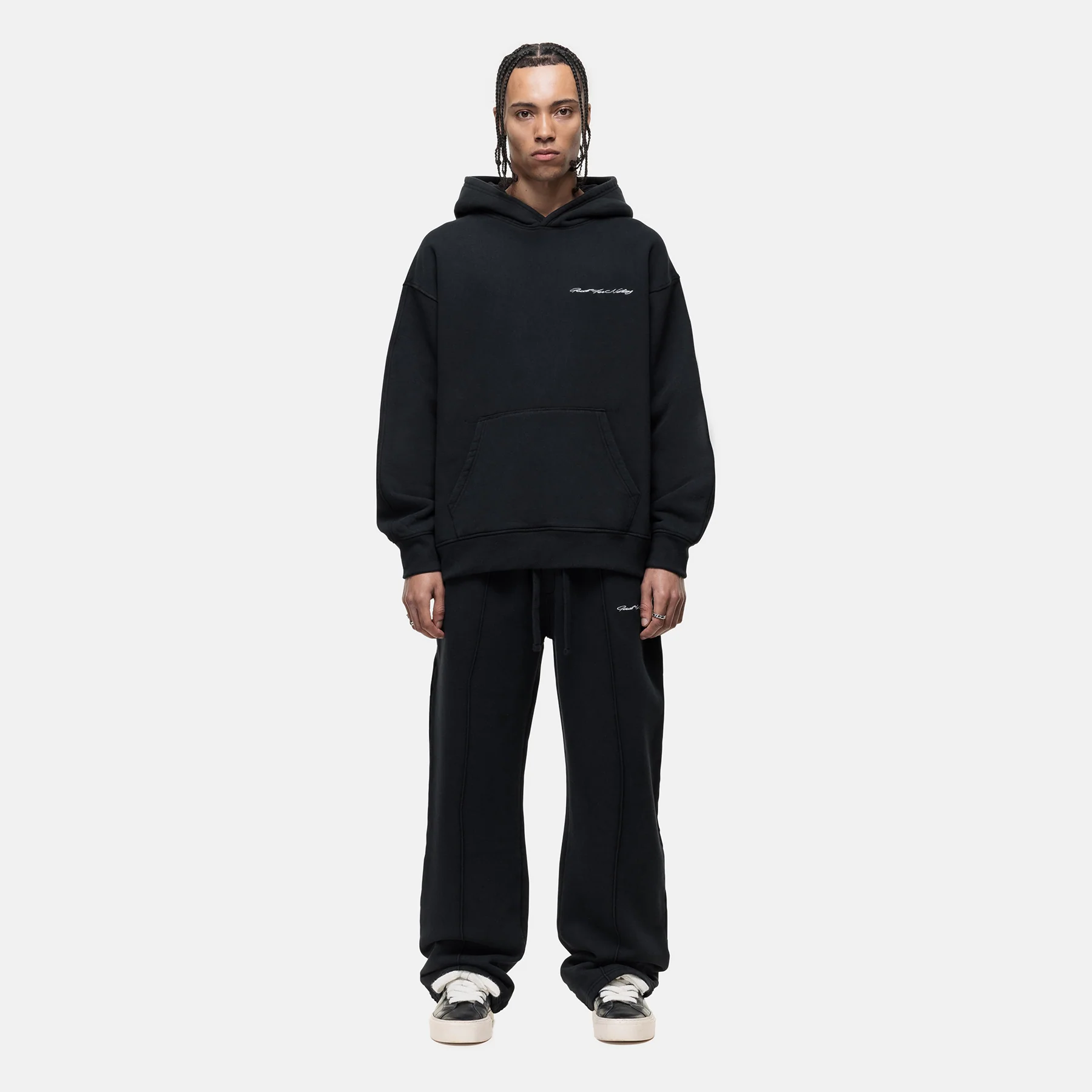 Scribble Washed Black Hoodie - Image 6