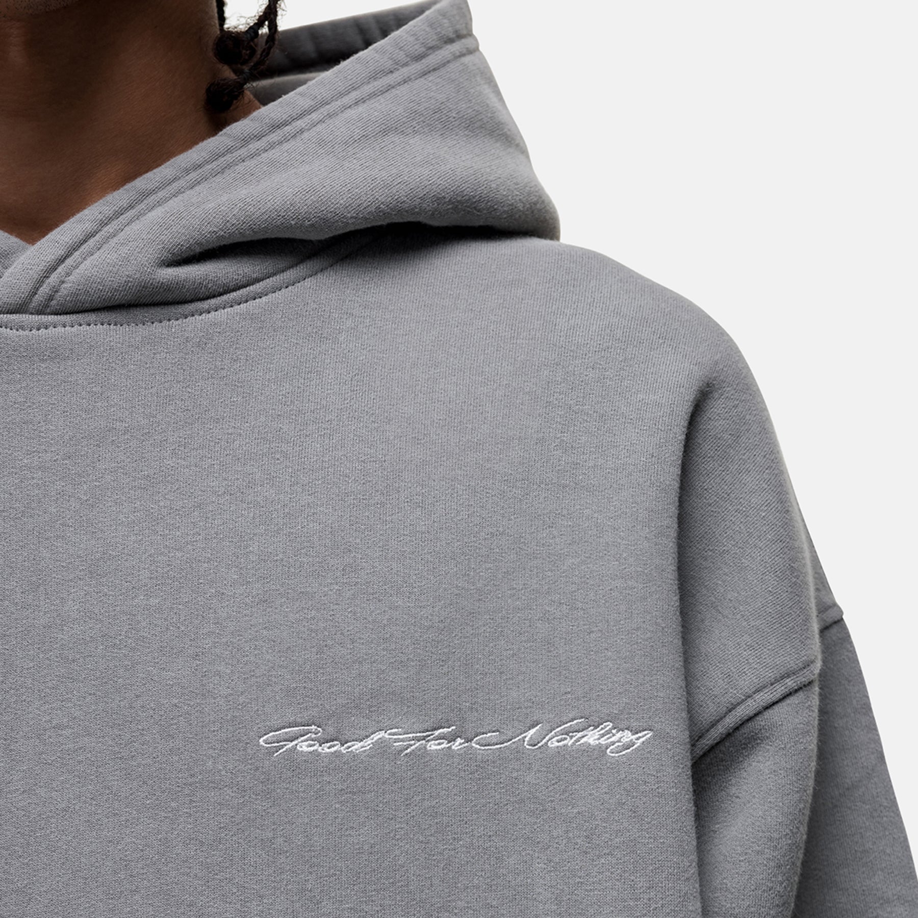 Scribble Washed Grey Hoodie - Image 3
