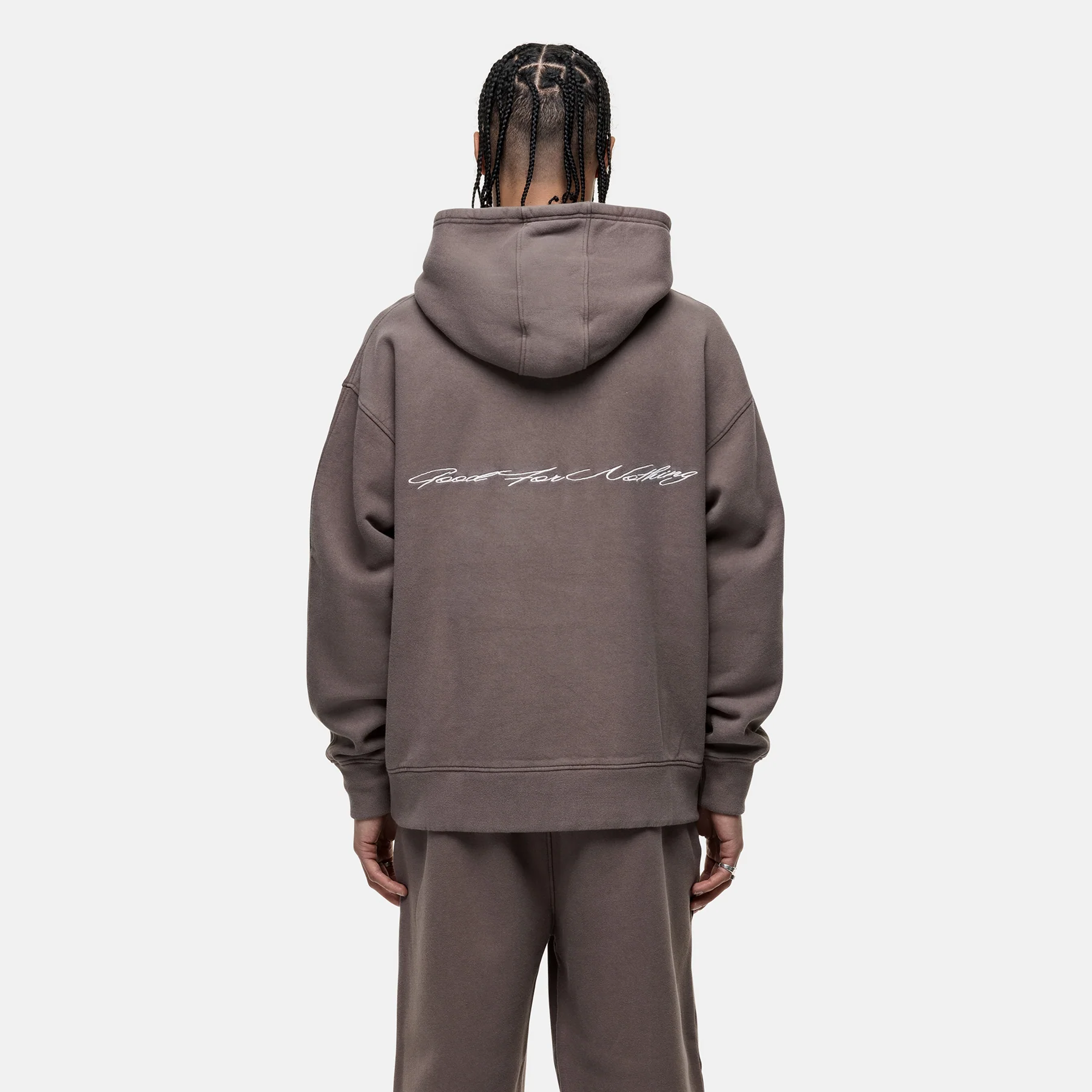 Scribble Washed Taupe Hoodie - Image 2