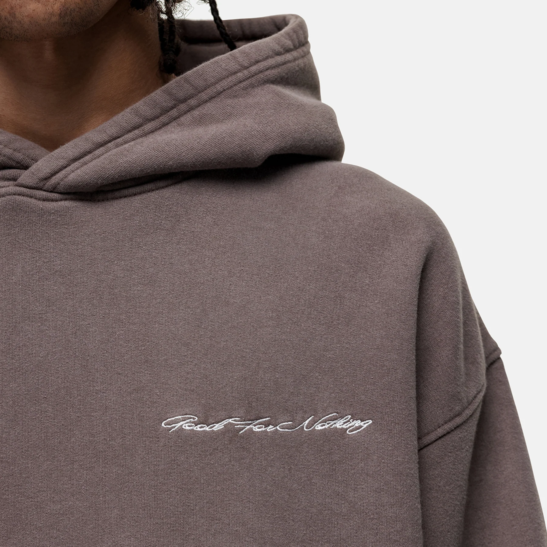 Scribble Washed Taupe Hoodie - Image 3
