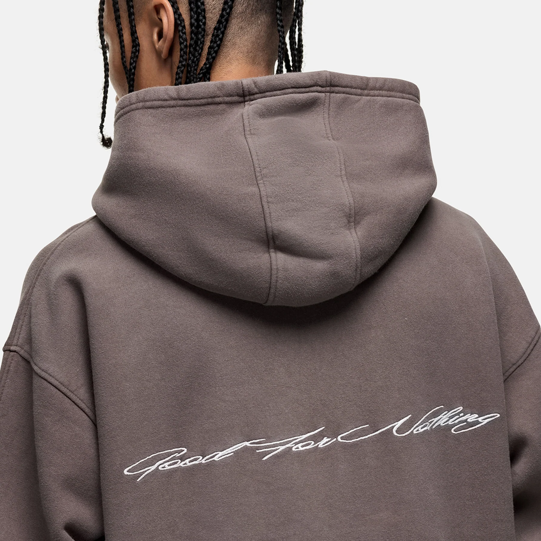 Scribble Washed Taupe Hoodie - Image 5