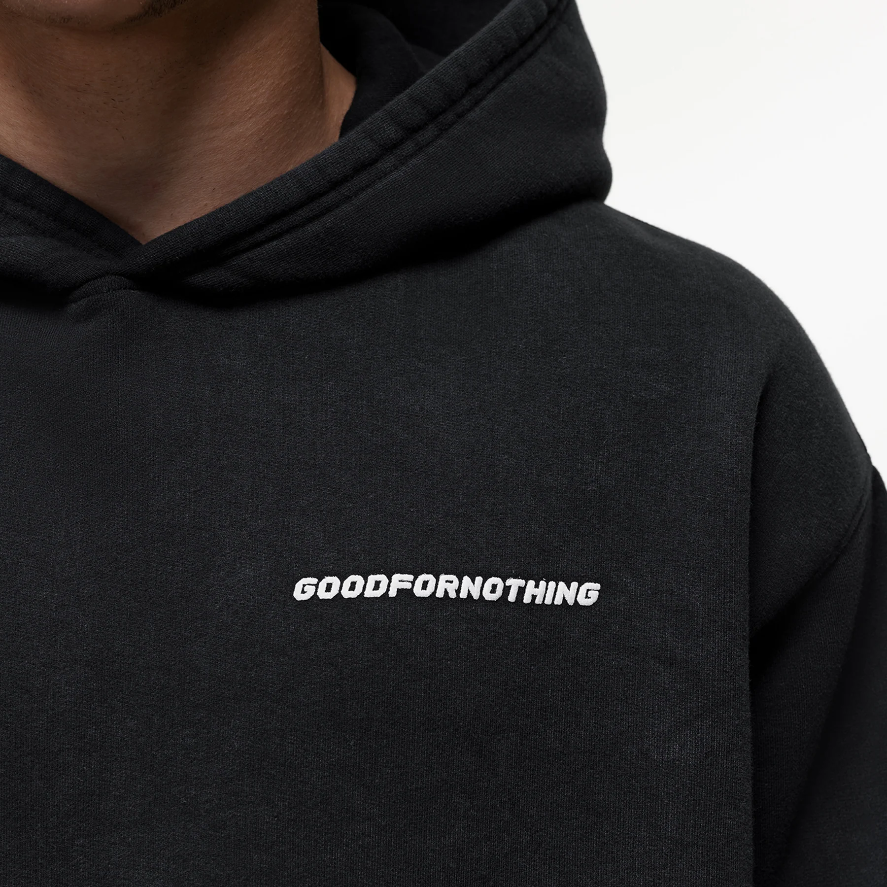 Vintage Washed Black Hoodie - Image 3