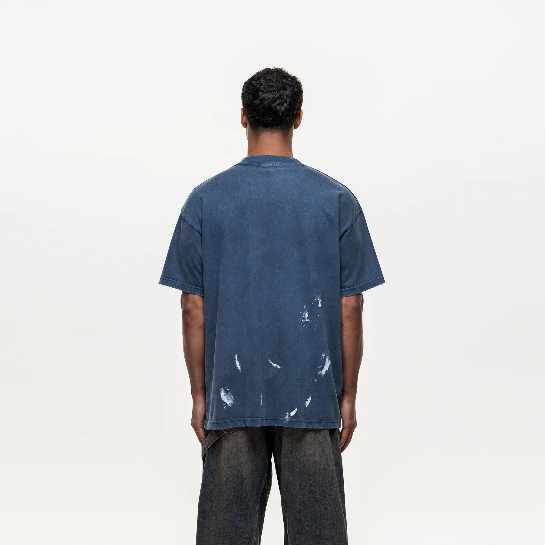 Abrade Blue Sprayed T-shirt - Image 3