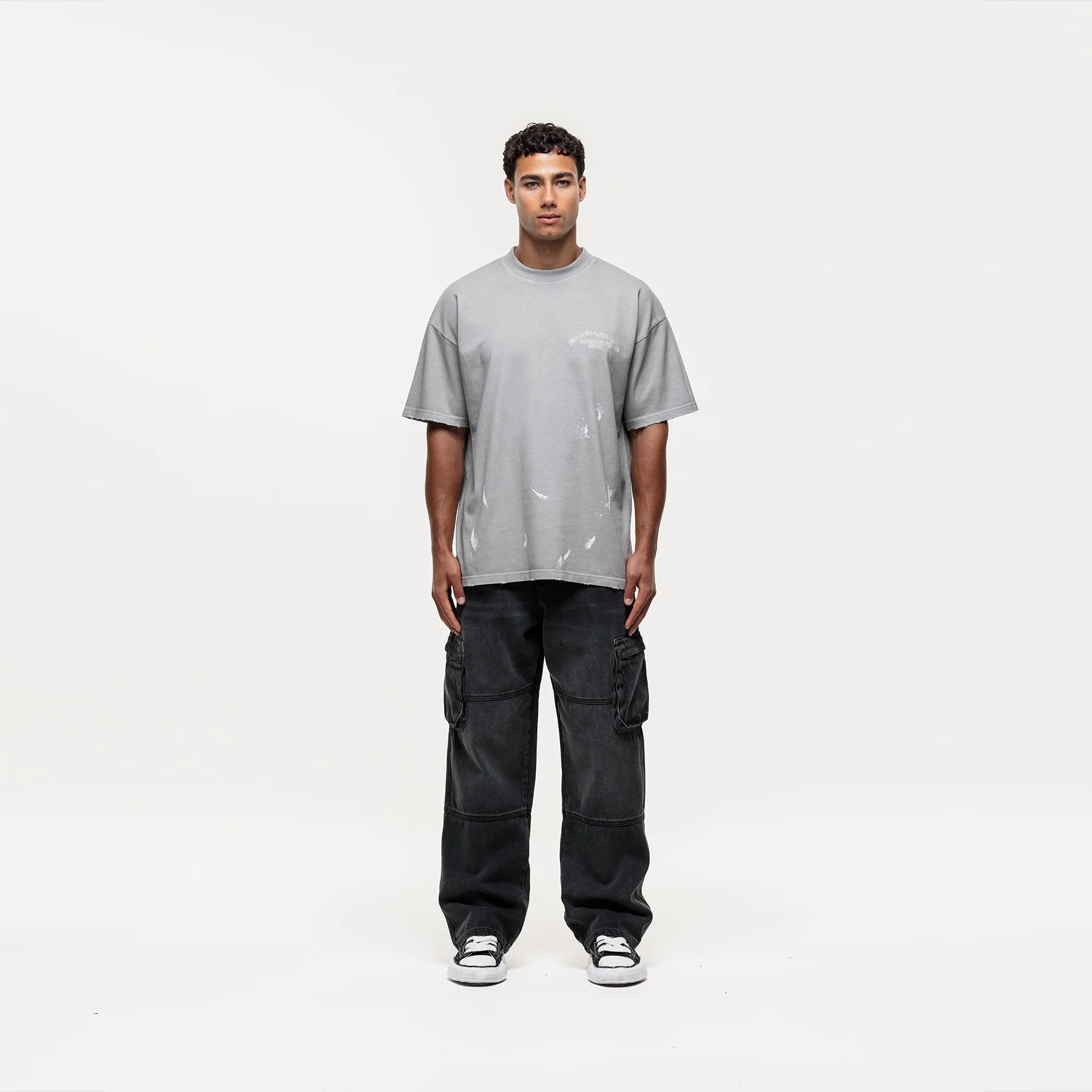 Abrade Grey Sprayed T-shirt - Image 2