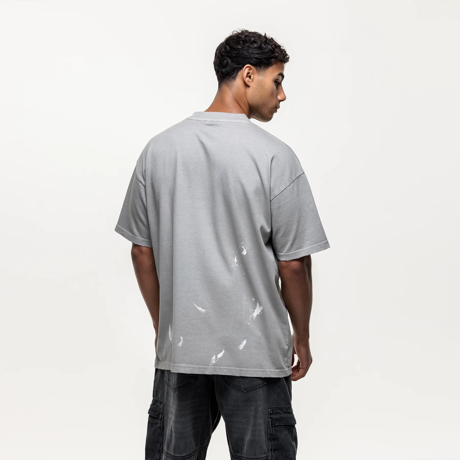Abrade Grey Sprayed T-shirt - Image 4