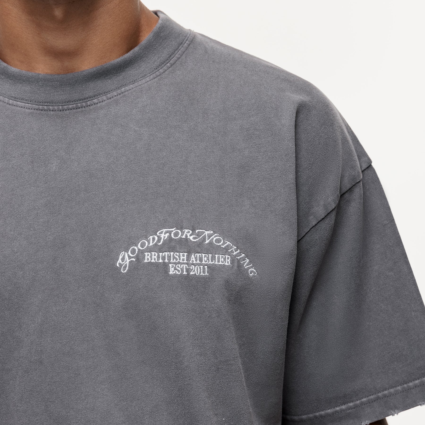 Abrade Taupe Sprayed T-shirt - Image 2