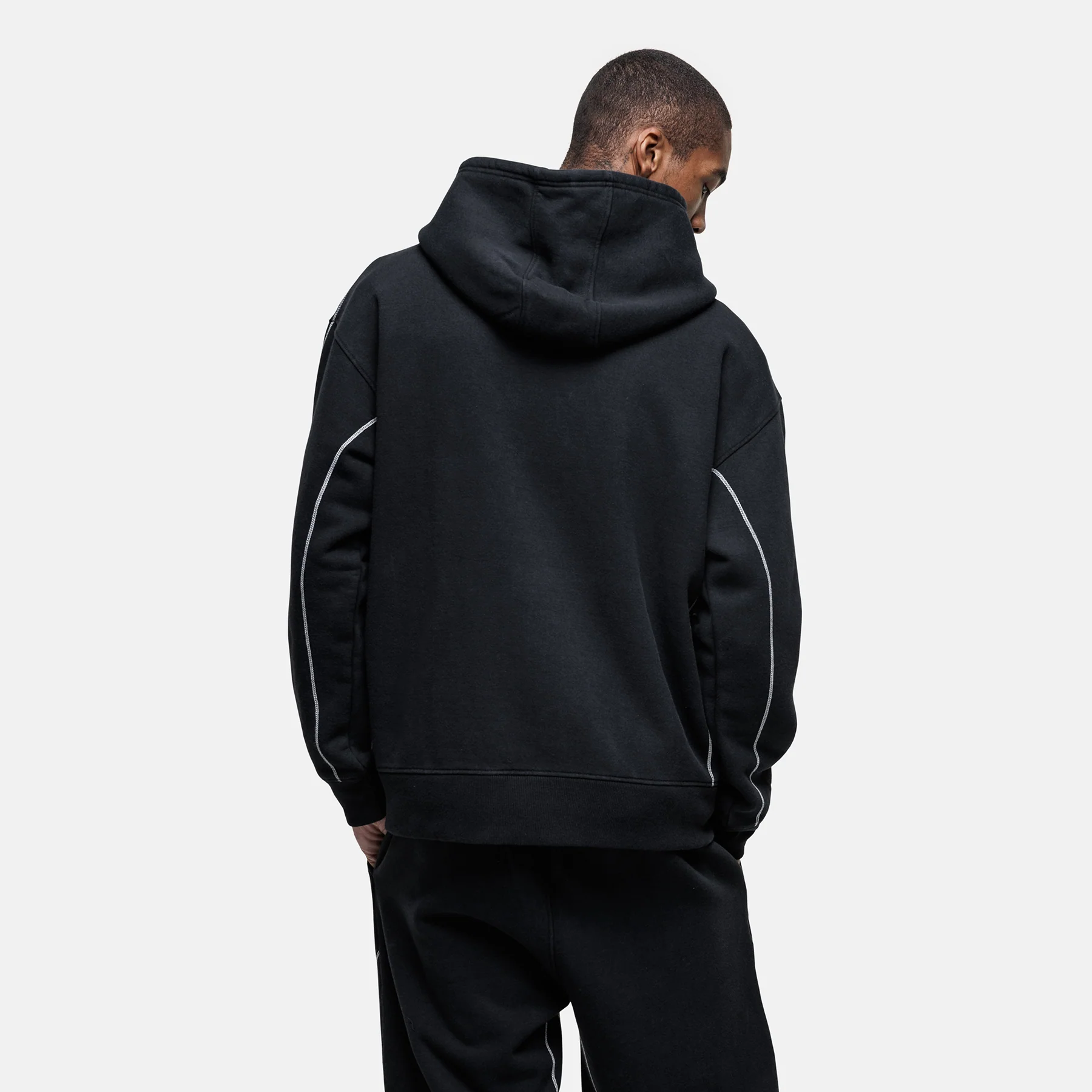 Overlock Washed Black Hoodie - Image 2