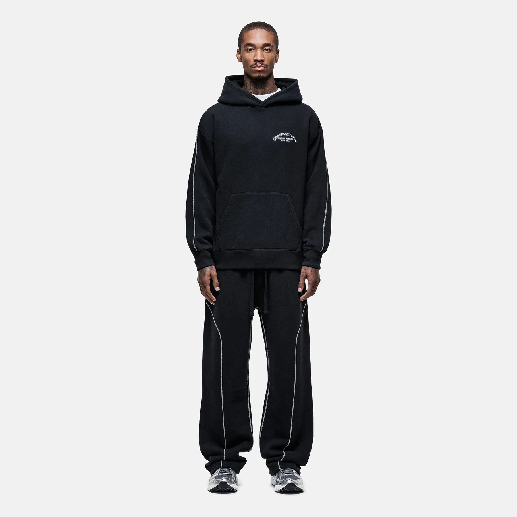 Overlock Washed Black Hoodie - Image 3