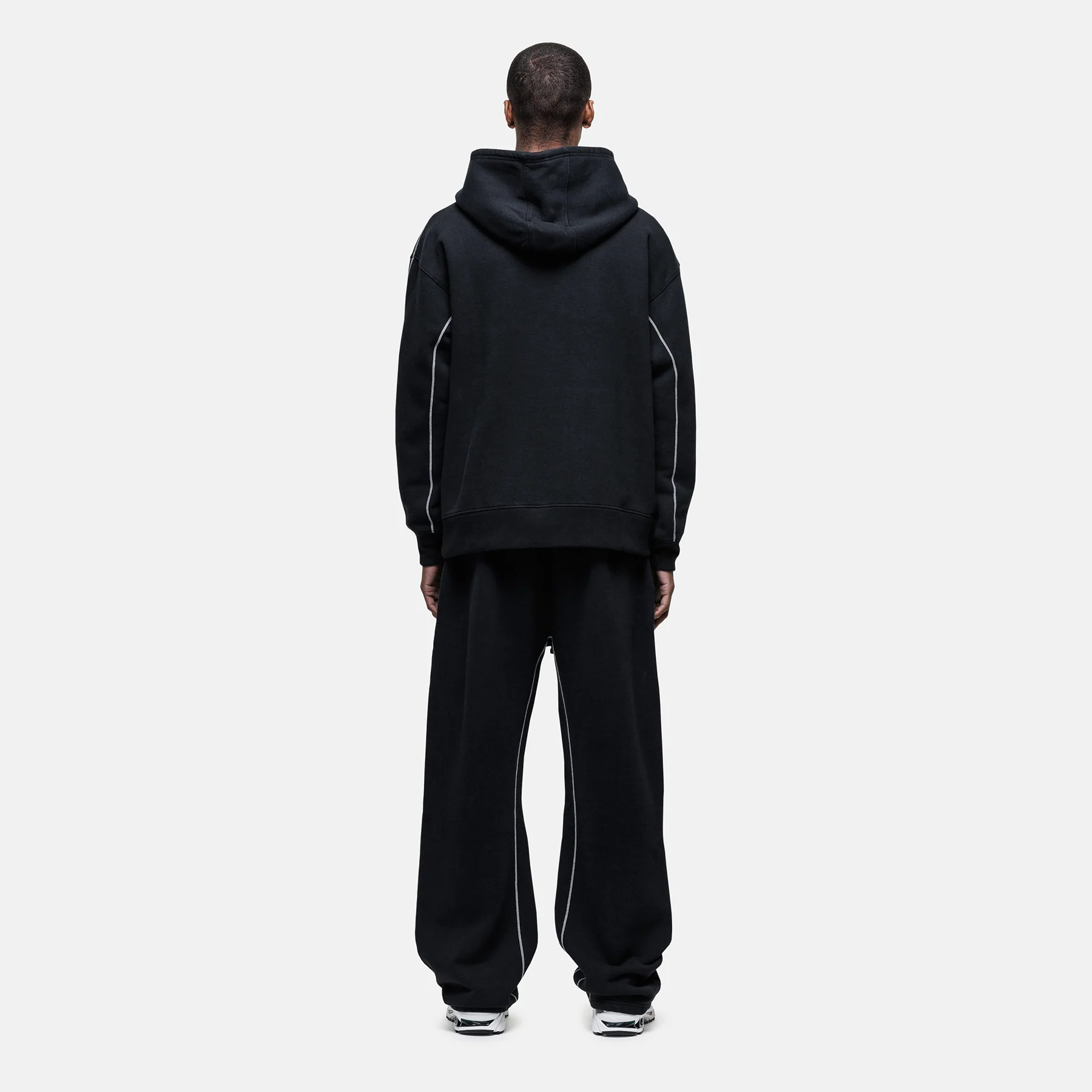 Overlock Washed Black Hoodie - Image 4