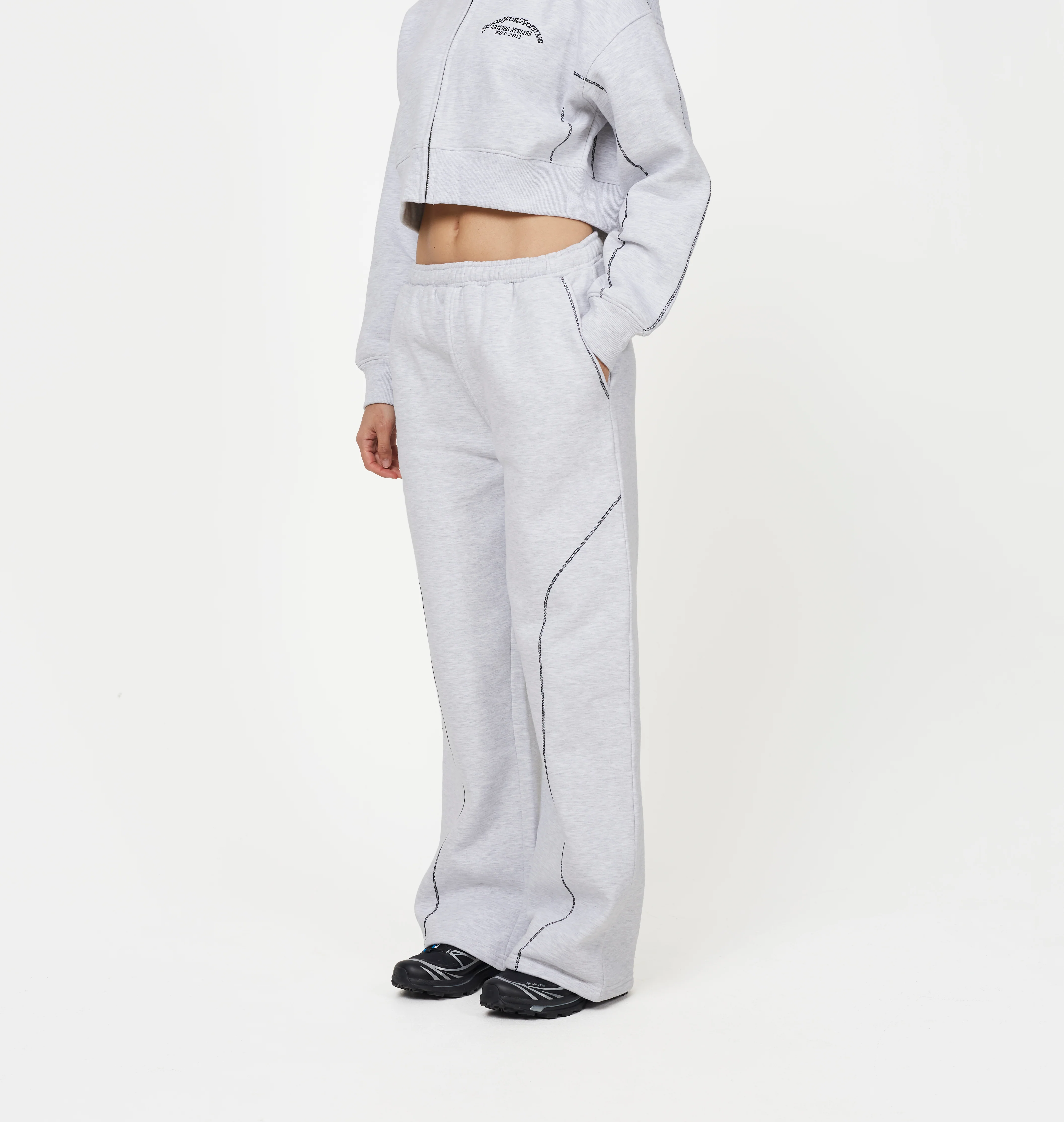 Overlock Grey Marl Sweatpant - Image 2