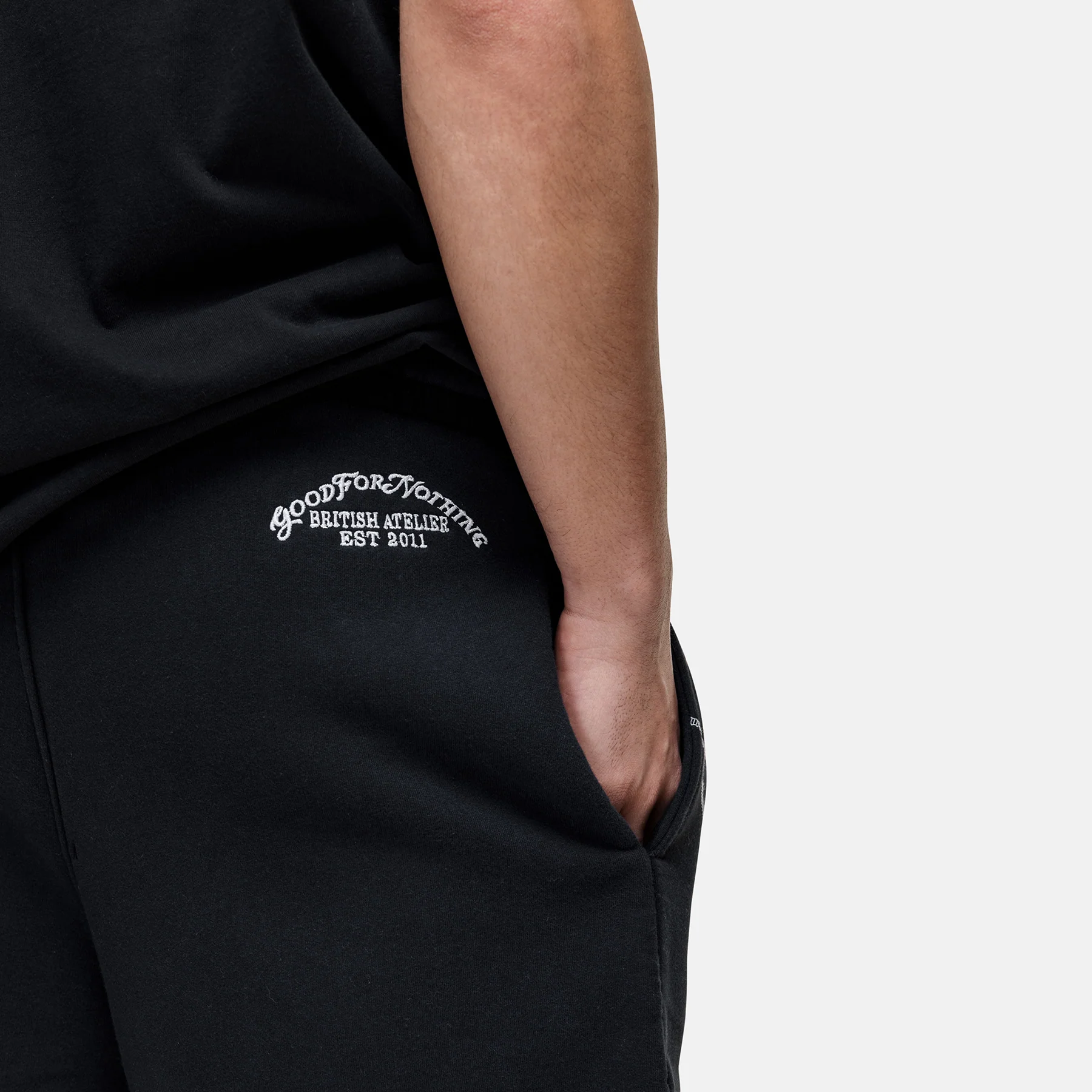 Overlock Washed Black Shorts - Image 3