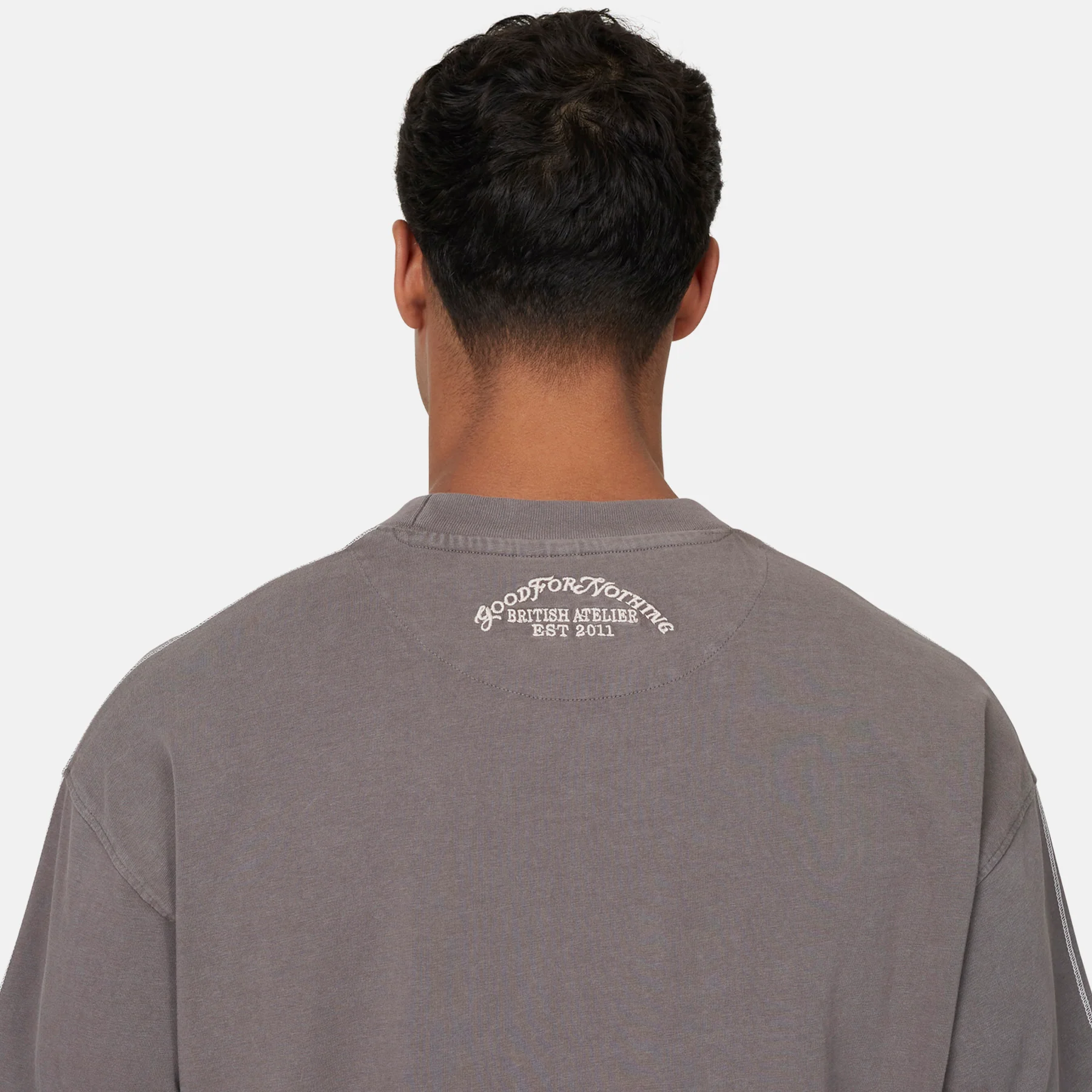 Overlock Washed Grey T-shirt - Image 3