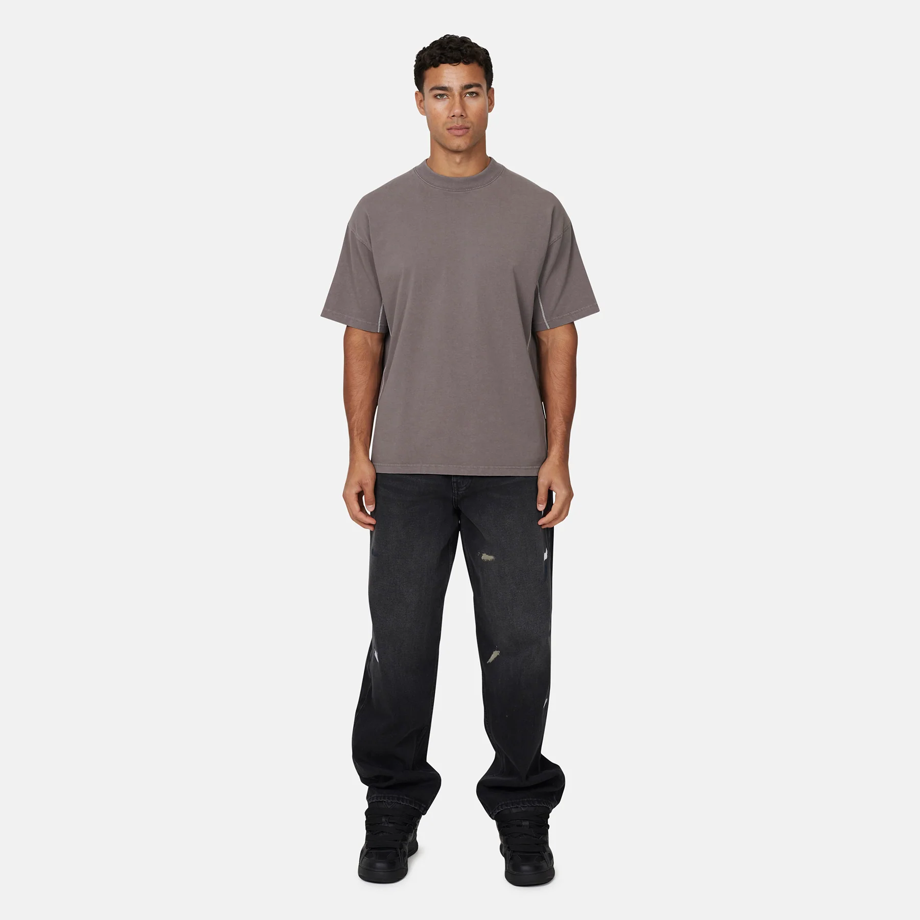 Overlock Washed Grey T-shirt - Image 4