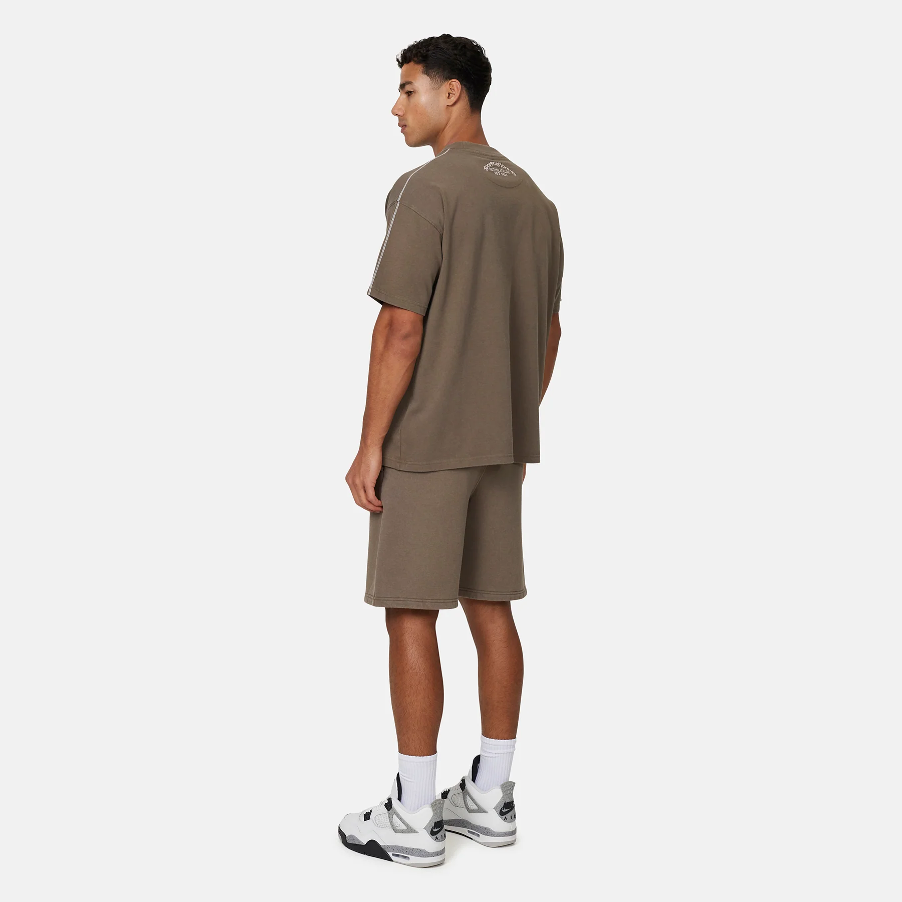 Overlock Washed Taupe T-shirt - Image 4