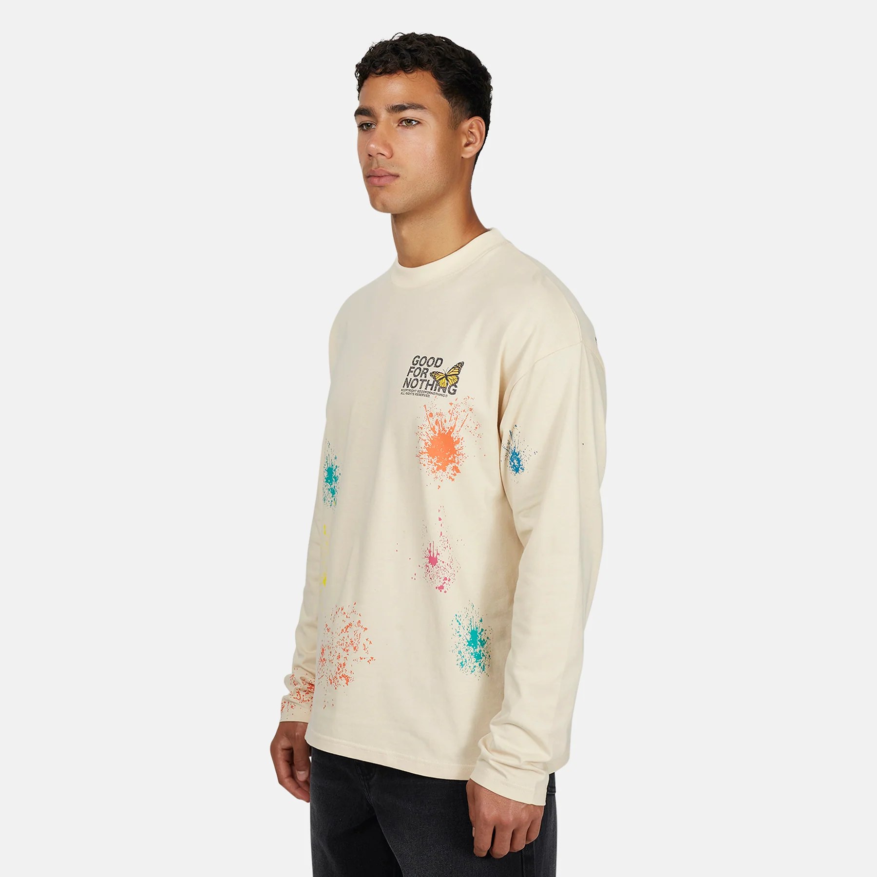 Pigment Butterfly Cream Longsleeve T-shirt - Image 3