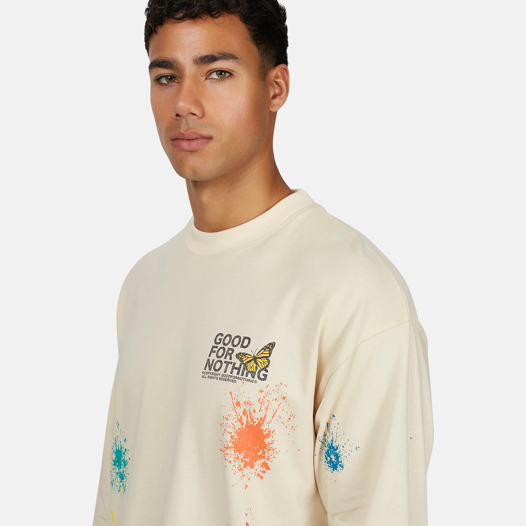 Pigment Butterfly Cream Longsleeve T-shirt - Image 4