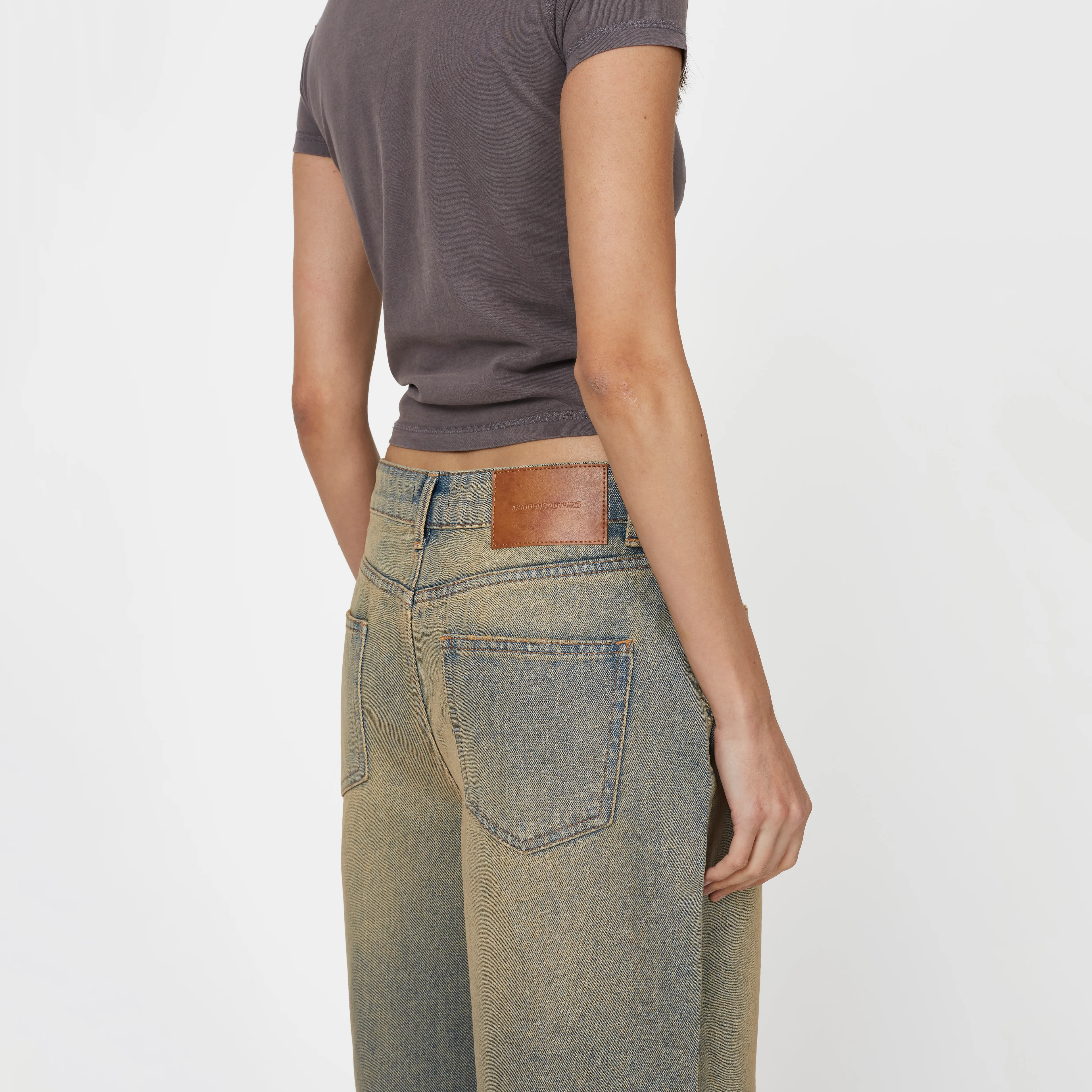 Heavy Washed Sand Blue Denim Jorts - Image 3