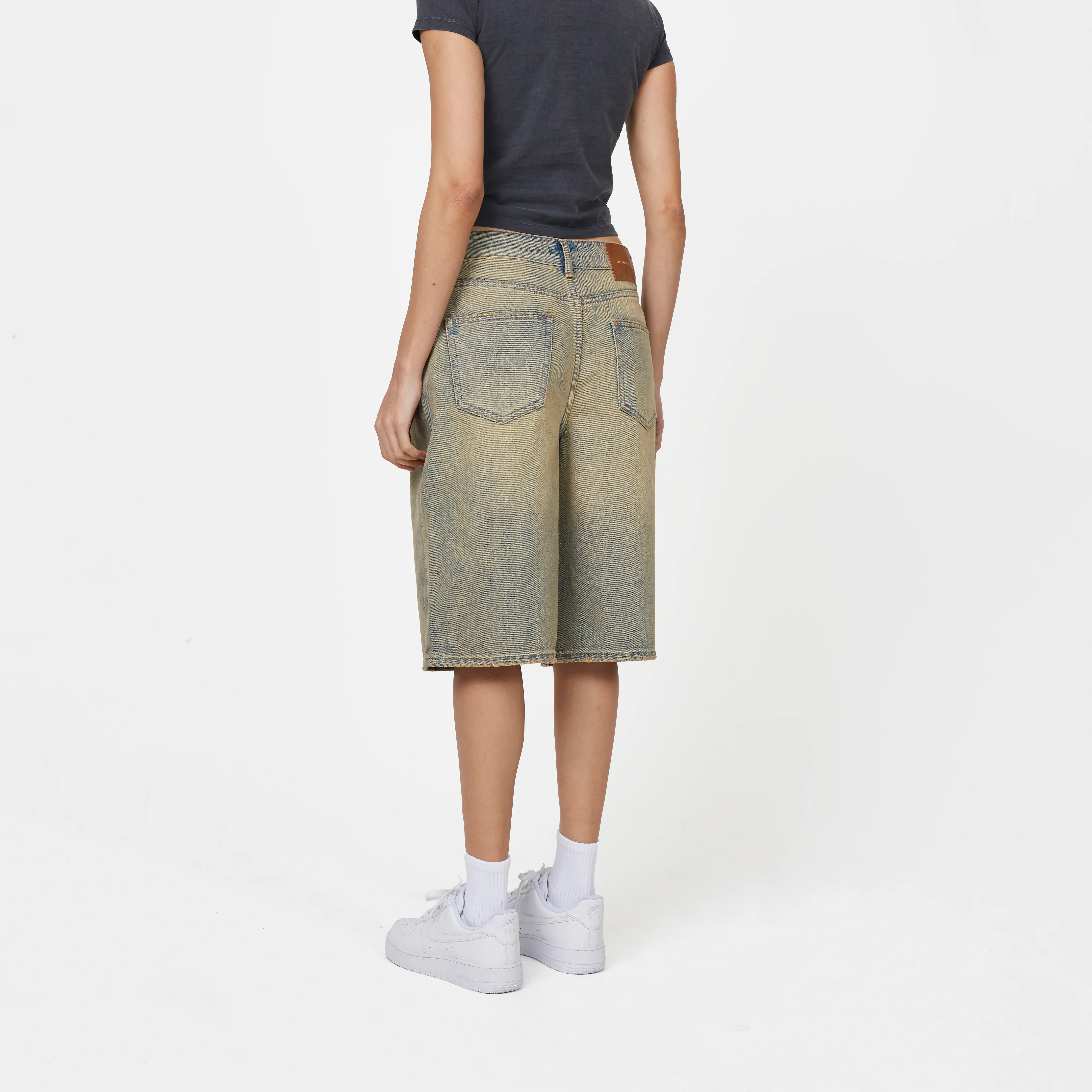 Heavy Washed Sand Blue Denim Jorts - Image 4