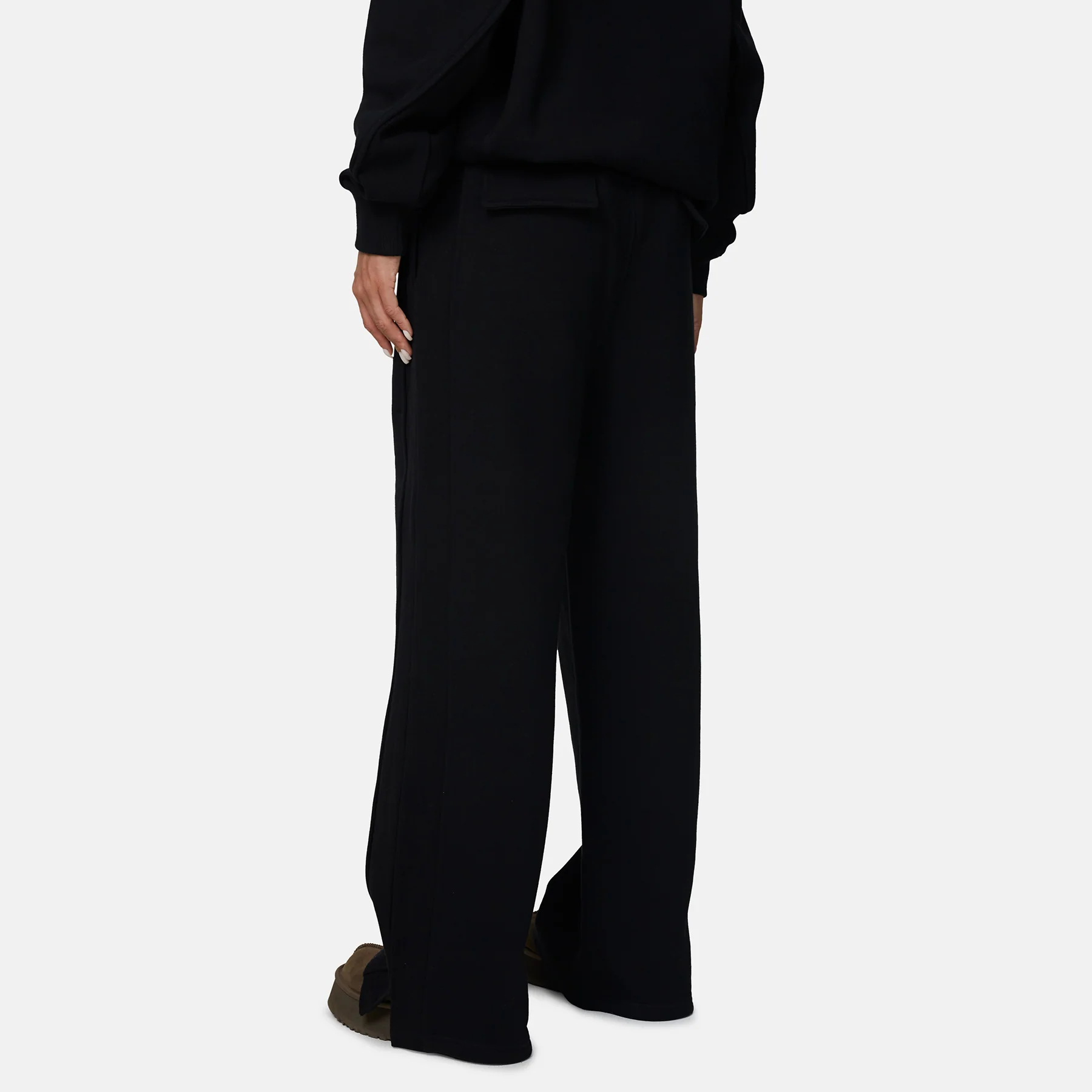 Monogram Black Split Hem Jogger - Image 3