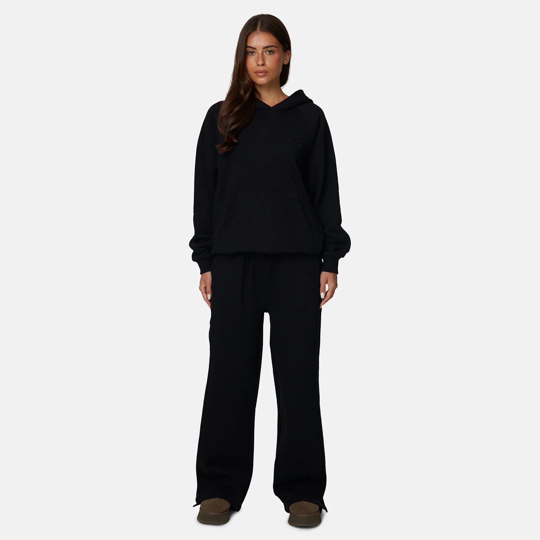 Monogram Black Split Hem Jogger - Image 5