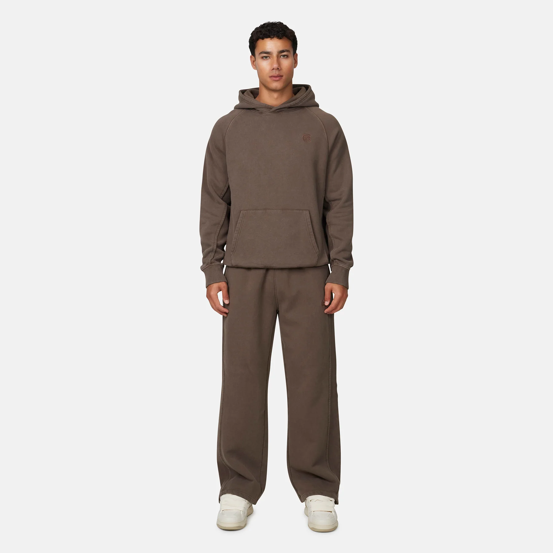 Monogram Brown Split Hem Jogger - Image 6