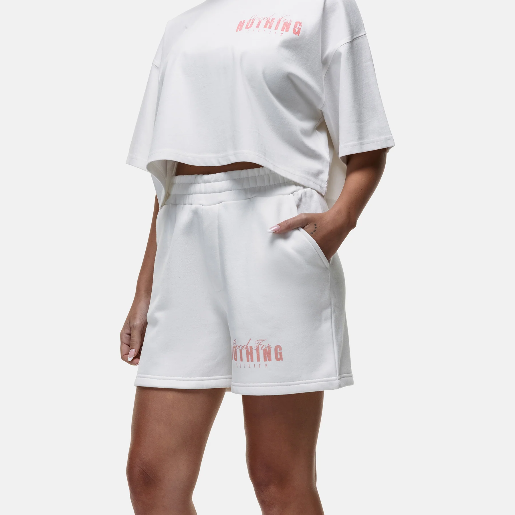 Washed Butterfly Off White Shorts - Image 2